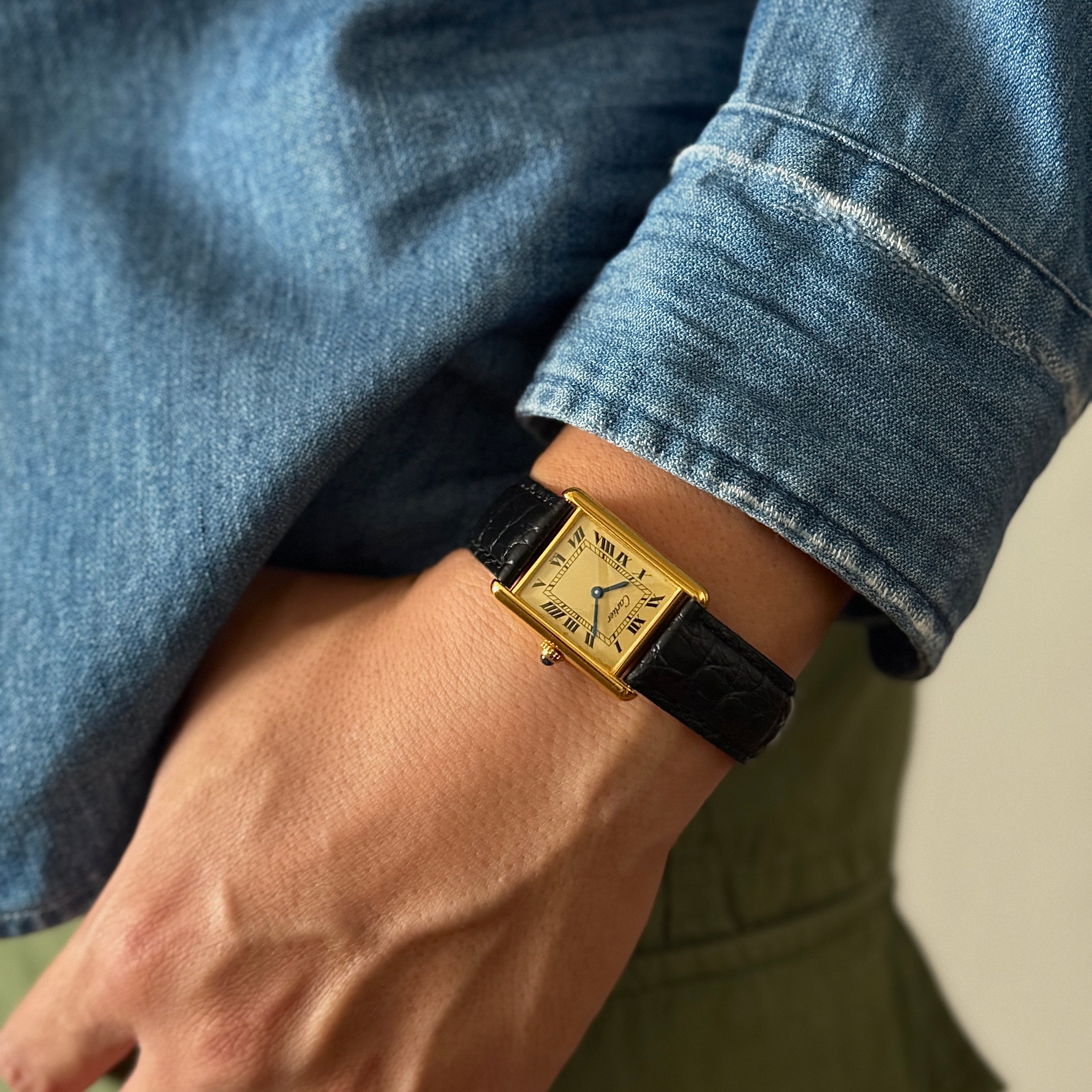 【Cartier】カルティエ マストタンクLM シャンパンローマQZ カルティエコンプリートサービス済み