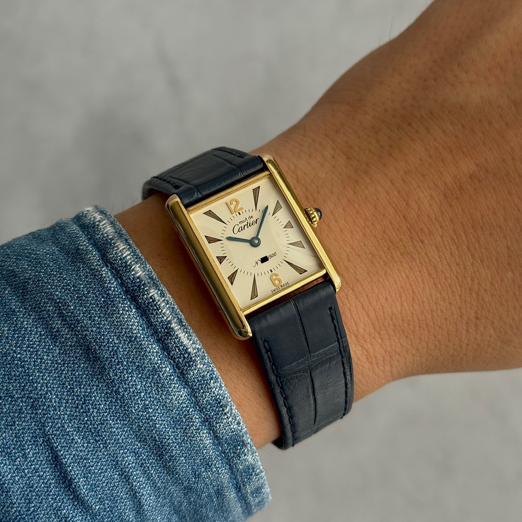 【Cartier】カルティエ マストタンクLM 500本限定 純正Dバックル付き