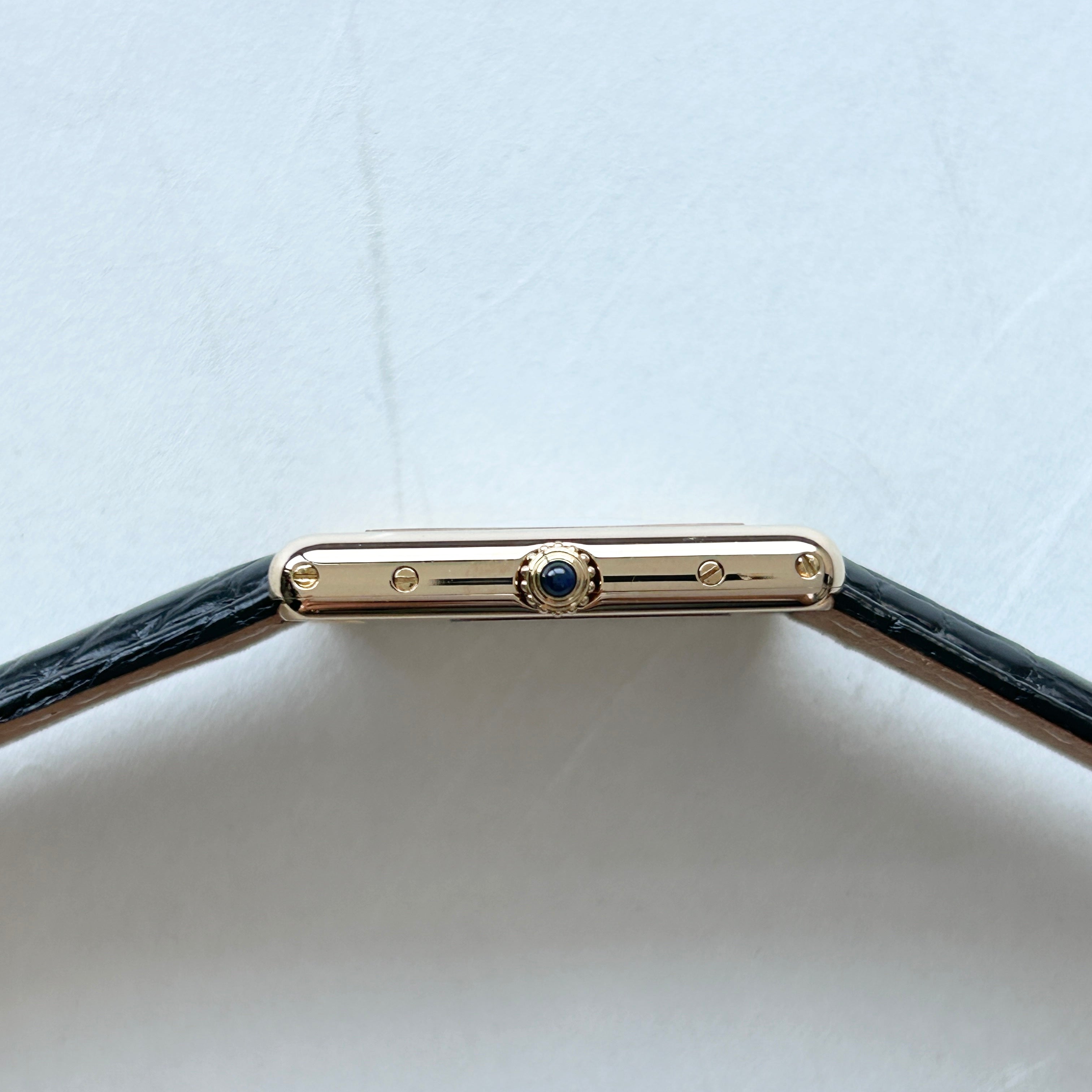 【Cartier】 カルティエ<BR>タンクルイカルティエ LM18KYG 純正18金Dバックル付き