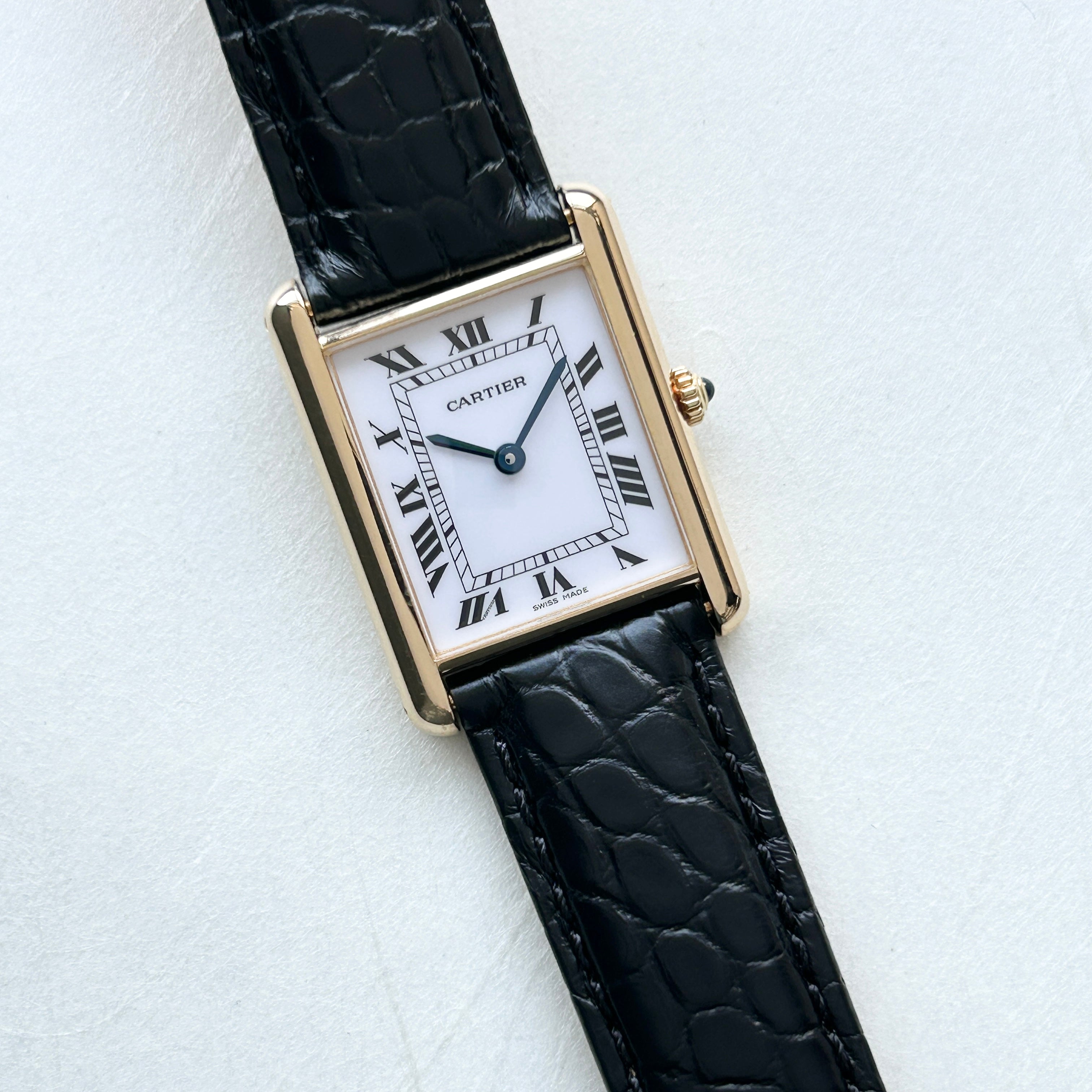 [Cartier] Cartier Tank Louis Cartier LM18KYG with genuine 18k gold D buckle