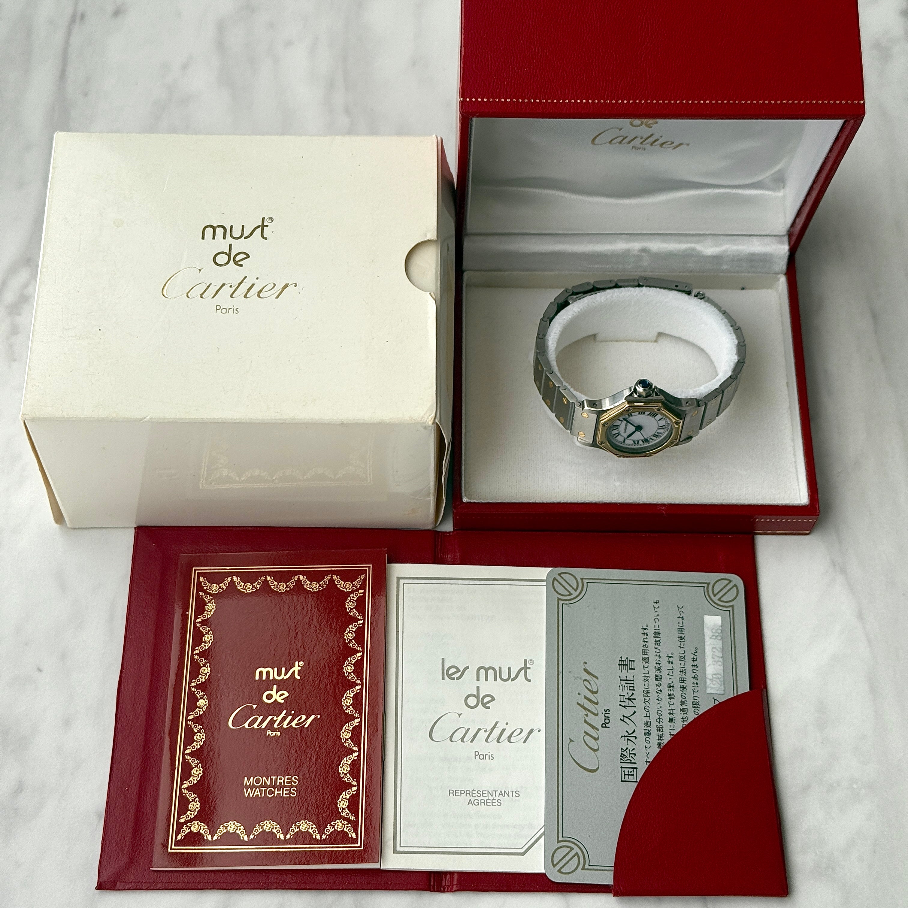 【Cartier】カルティエ サントスオクタゴンSM 18KYG×SS 永久保証書付き