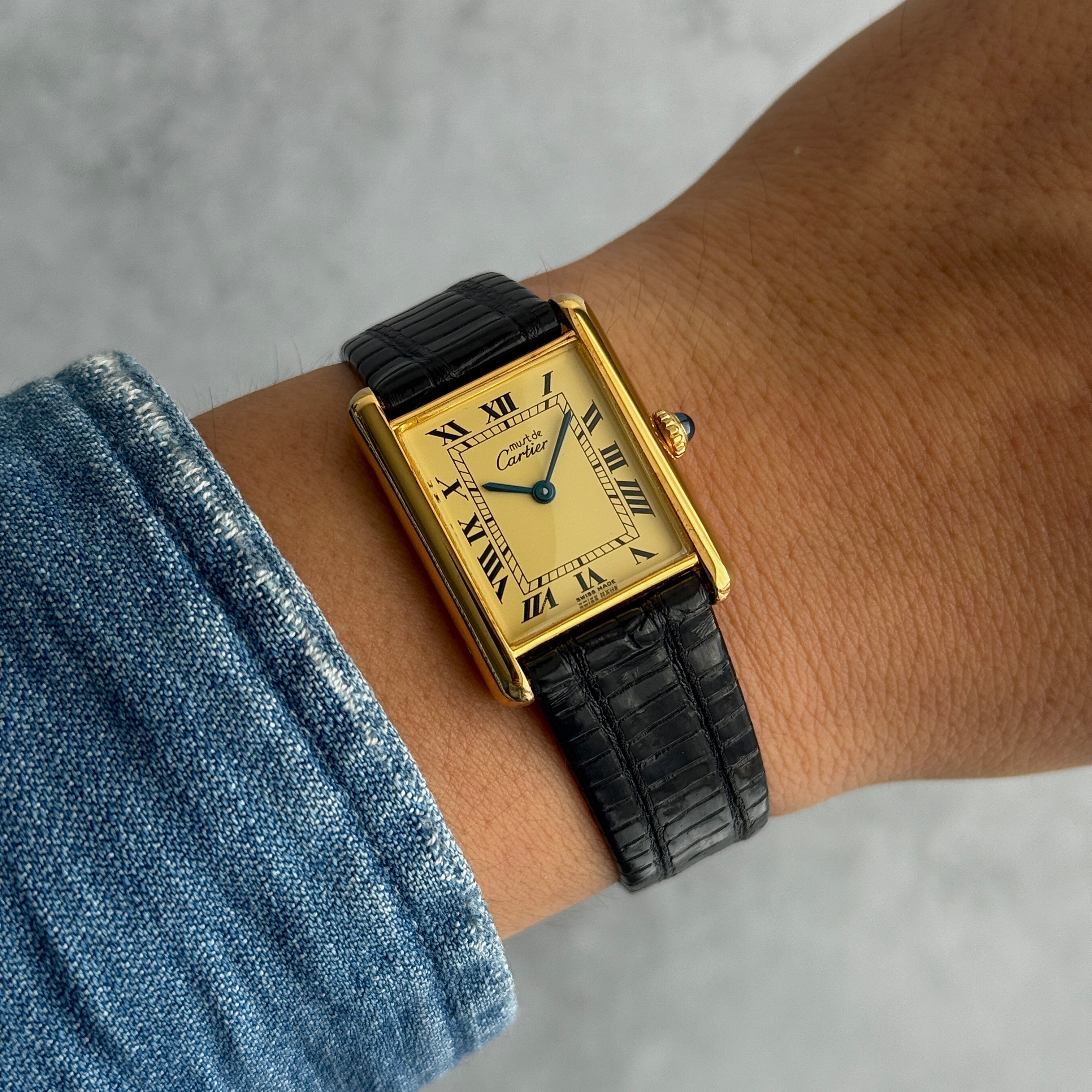 【Cartier】カルティエ マストタンクLM アイボリーローマ 手巻き 付属品完備