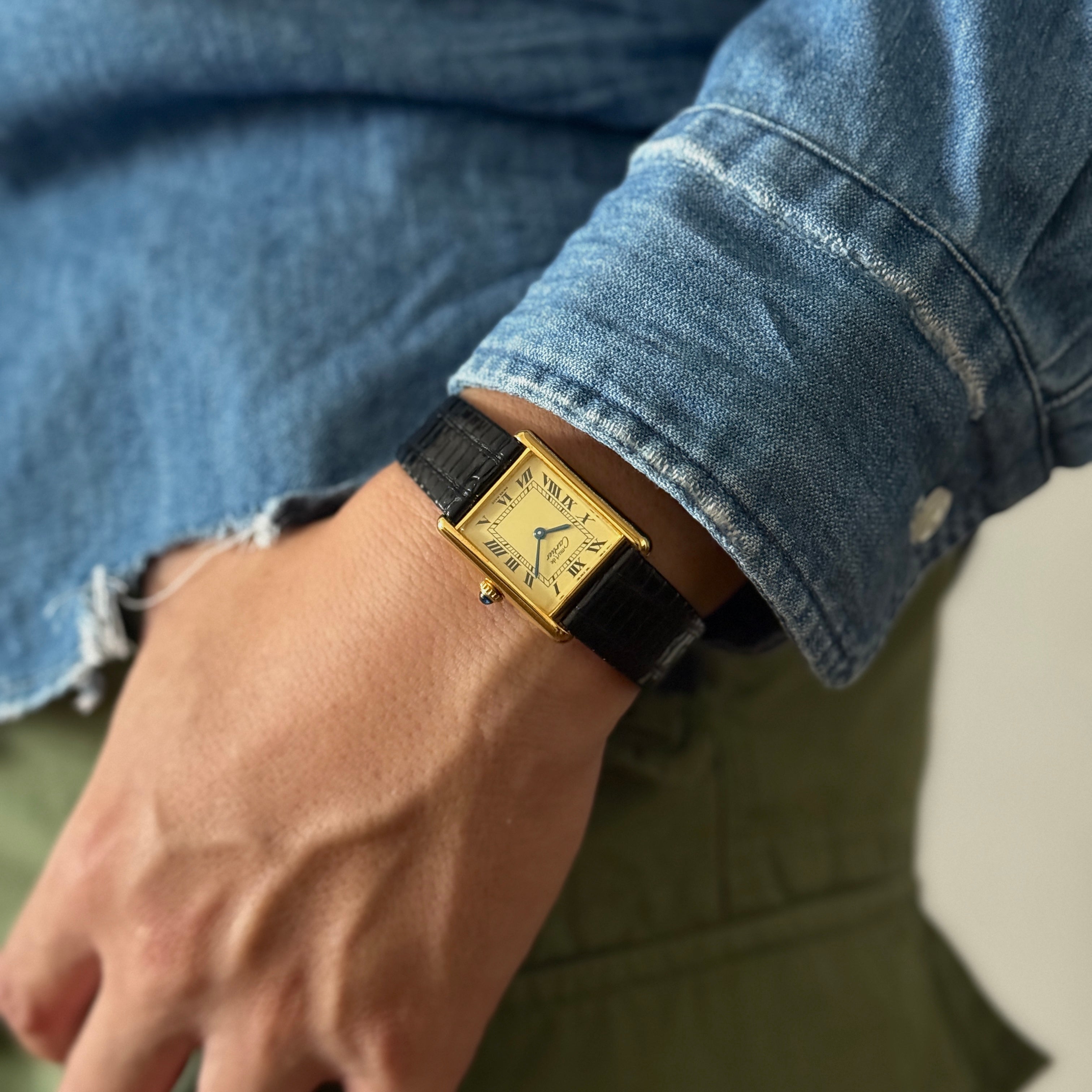 【Cartier】カルティエ マストタンクLM アイボリーローマ 手巻き 付属品完備