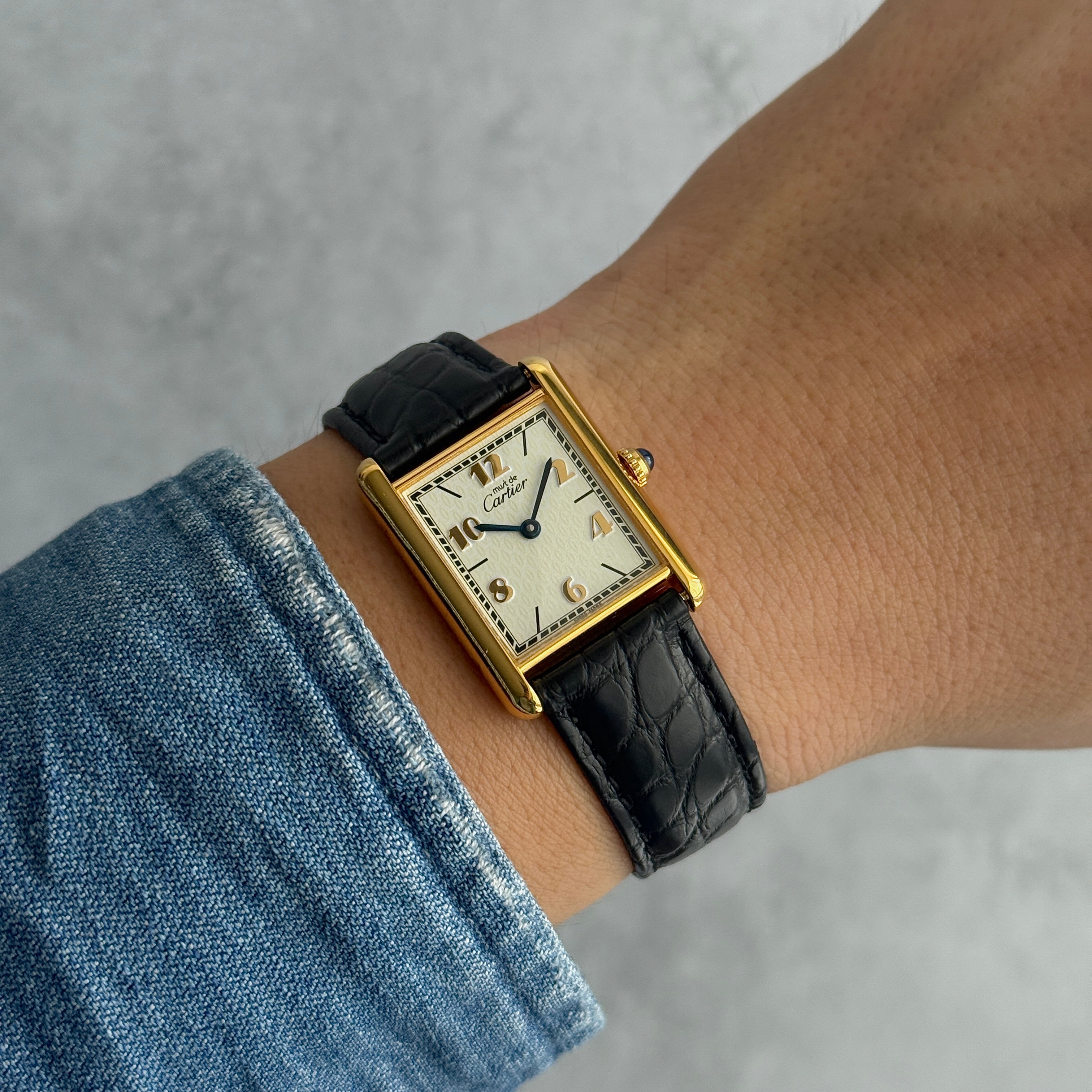 【Cartier】カルティエ マストタンクLM 飛びアラビア 付属品完備 カルティエコンプリートサービス済み