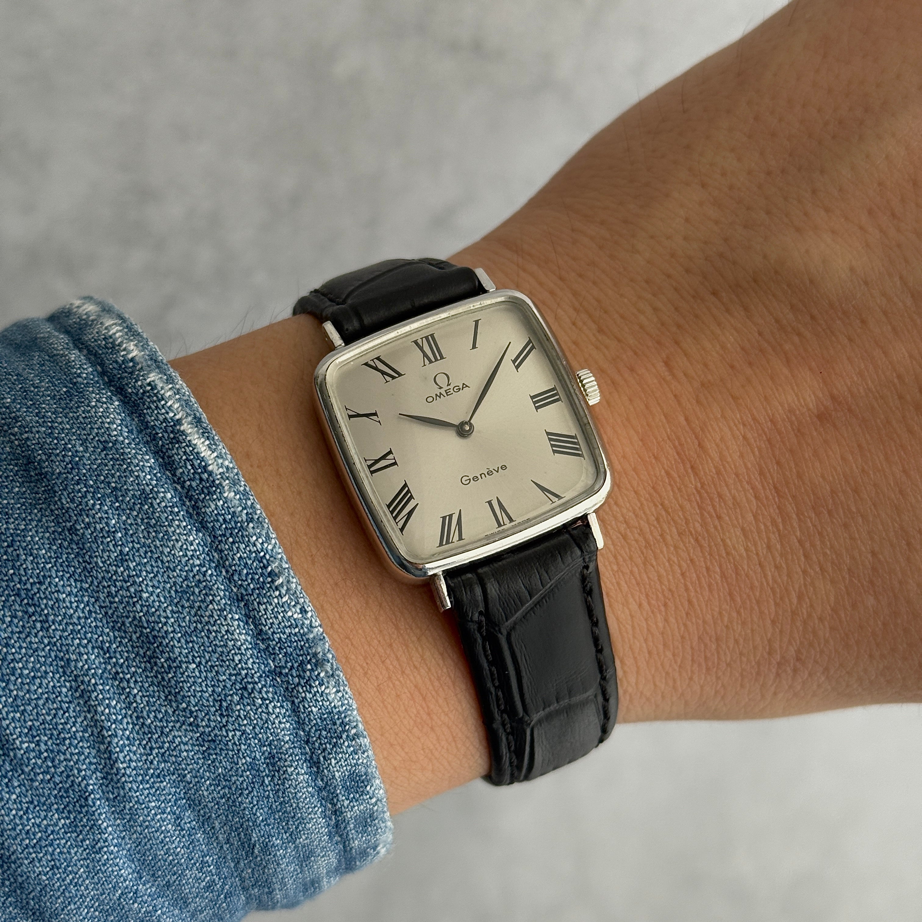 [Omega] 歐米茄日內瓦 WGP 方形銀色男士尺寸附正品扣