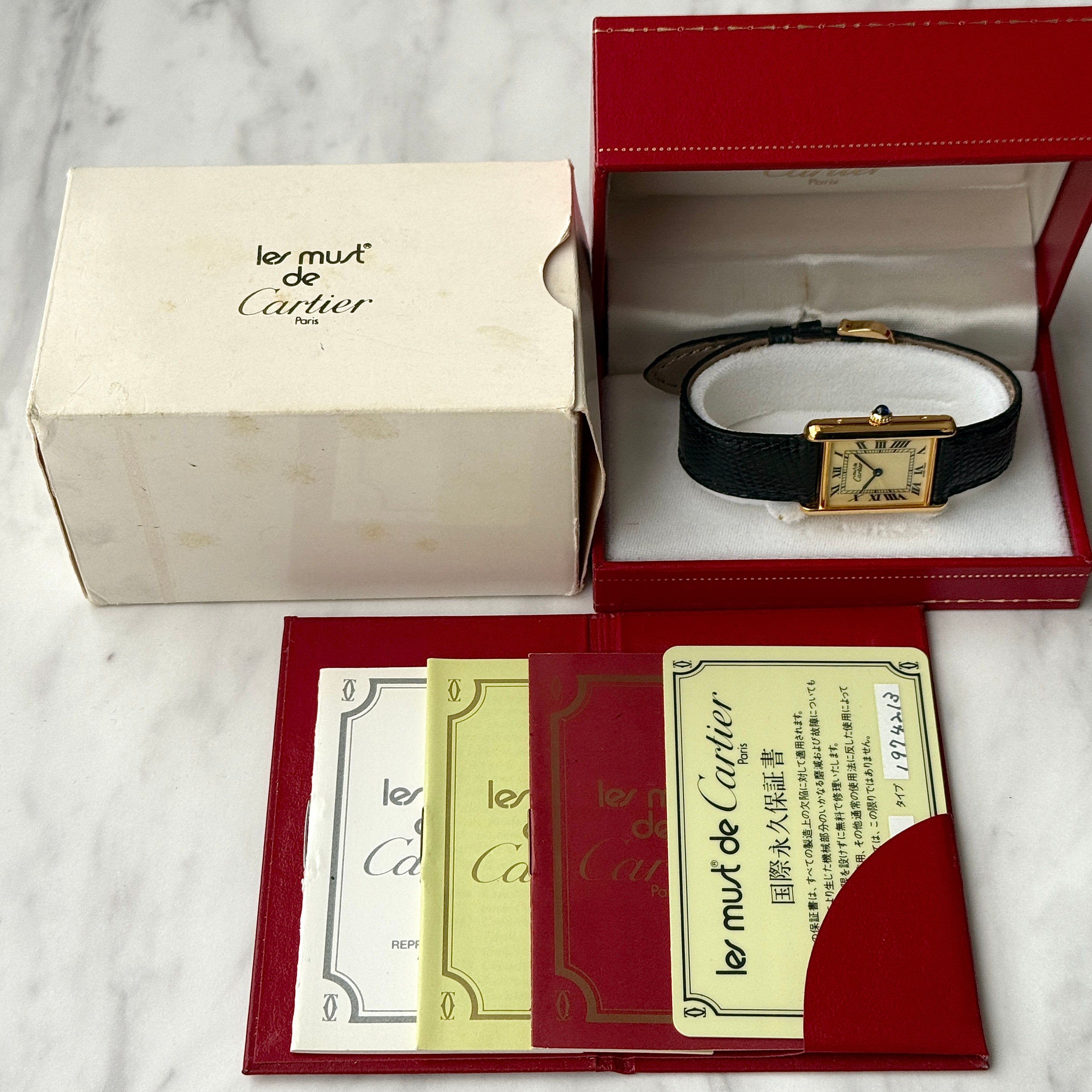 [Cartier] Cartier Must Tank LM Ivory Roma Manual Winding with Lifetime Warranty