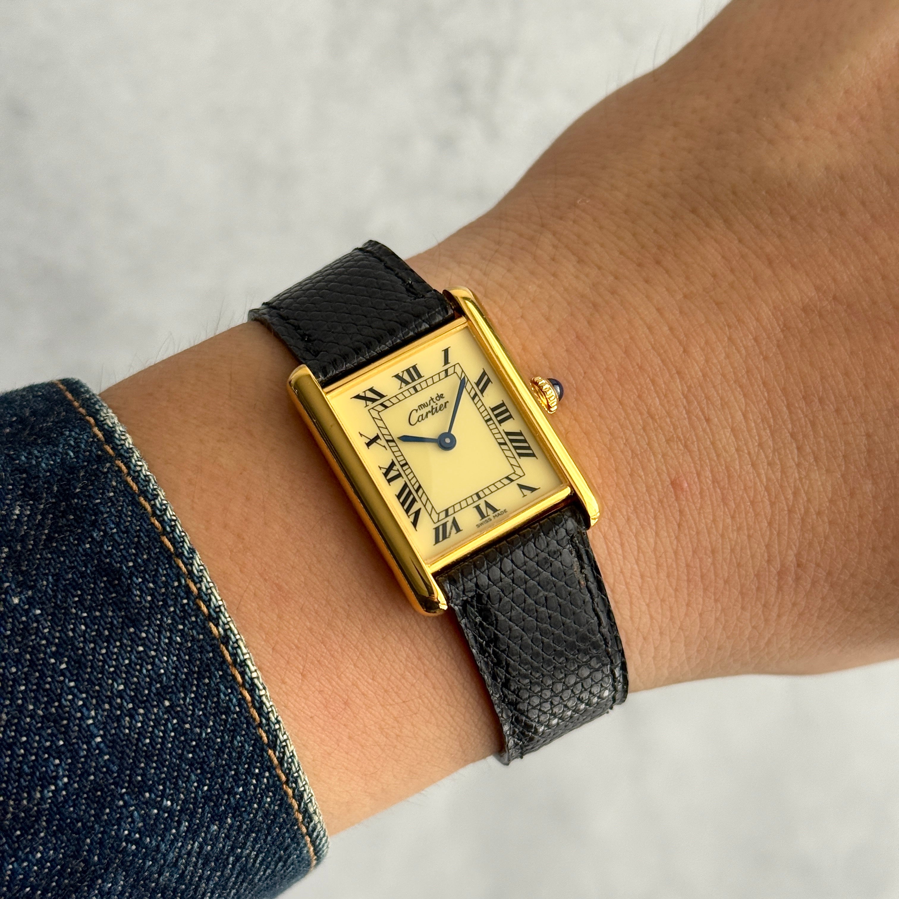 [Cartier] Cartier Must Tank LM Ivory Roma Manual Winding with Lifetime Warranty