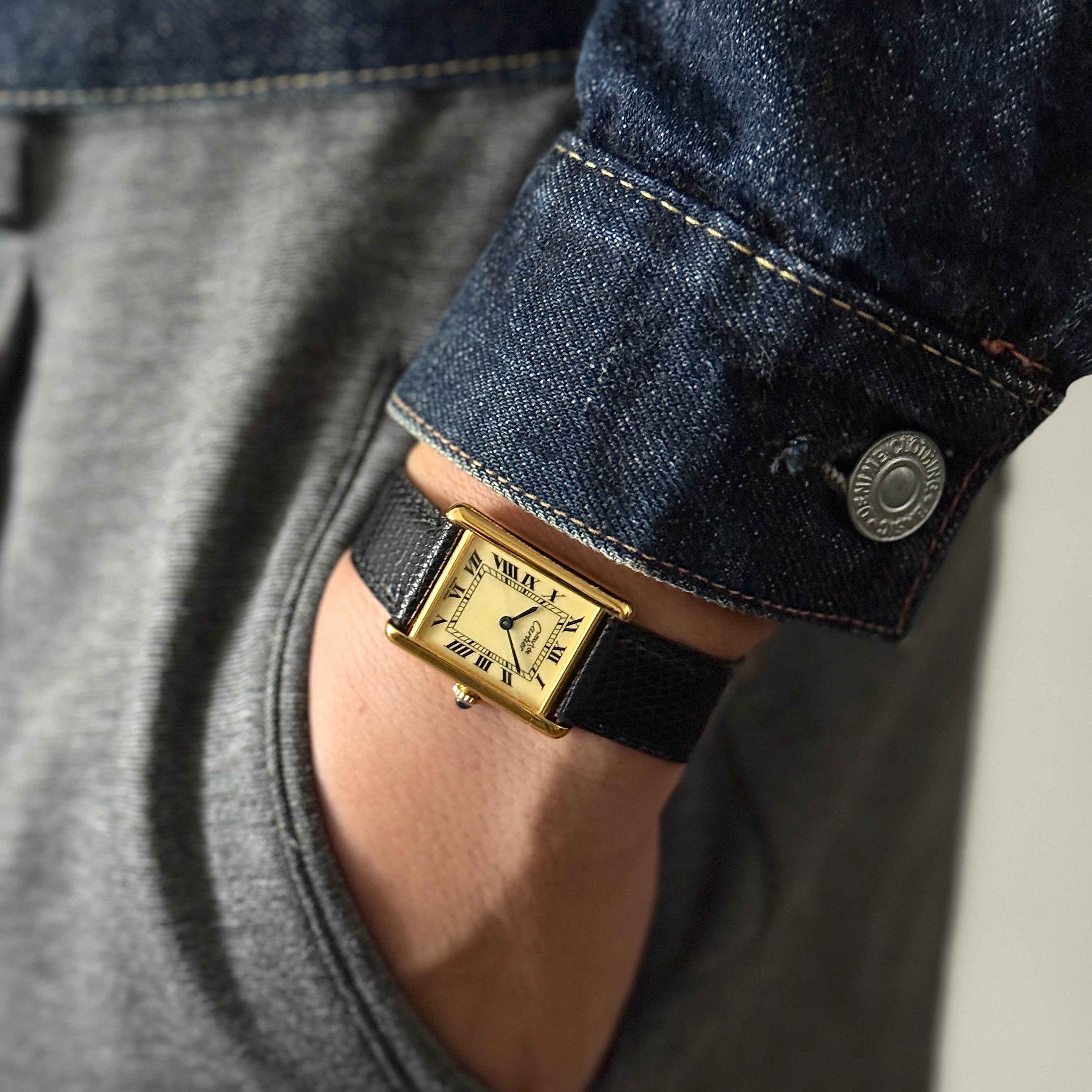 [Cartier] Cartier Must Tank LM Ivory Roma Manual Winding with Lifetime Warranty