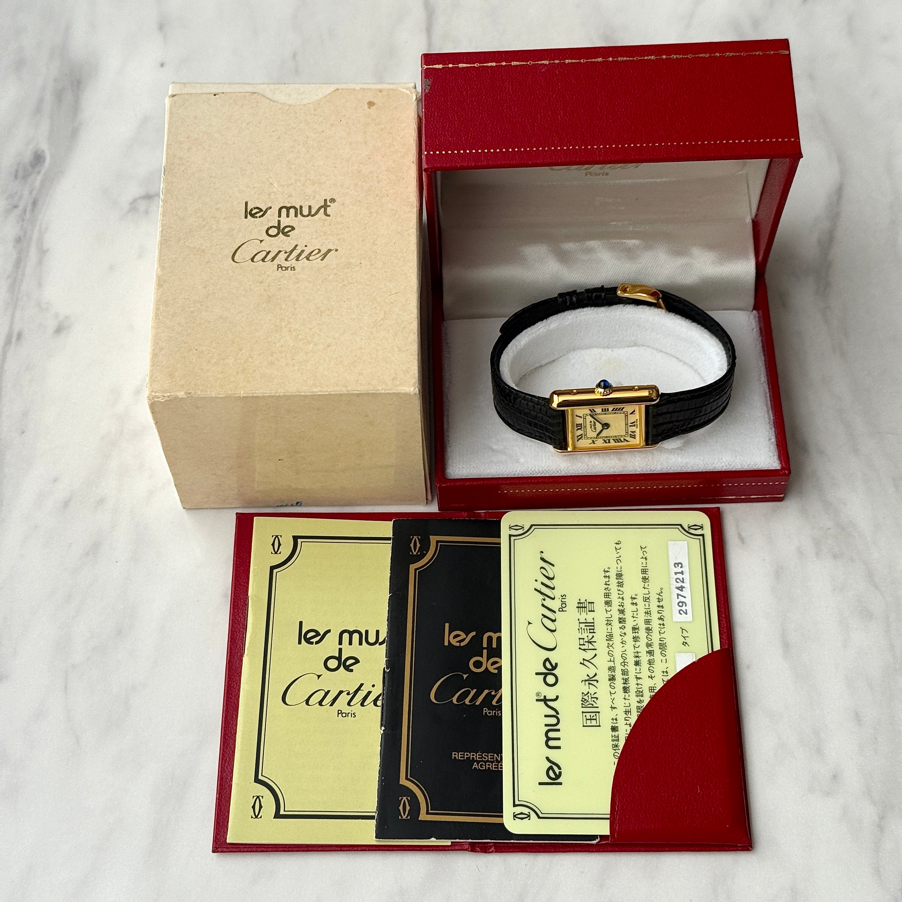 [Cartier] Cartier Must Tank SM Ivory Roman Manual Winding with Lifetime Warranty