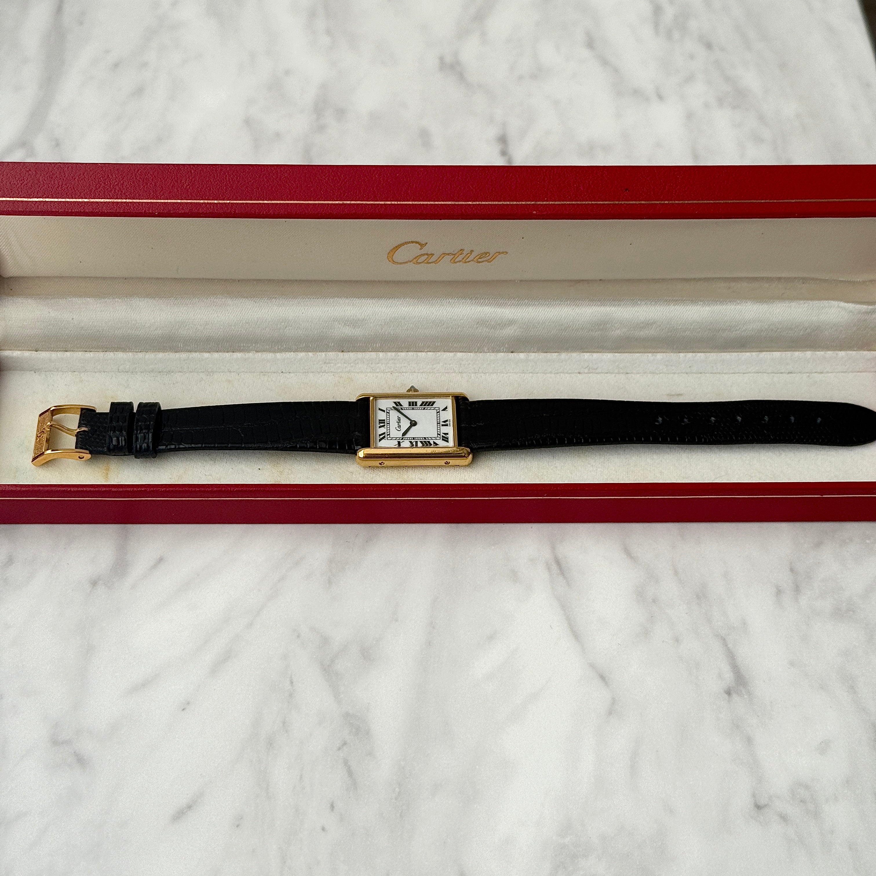 【Cartier】カルティエ マストタンクLM ホワイトローマ 手巻き Pre-must de Tank 欧州仕様 純正ボックス付き