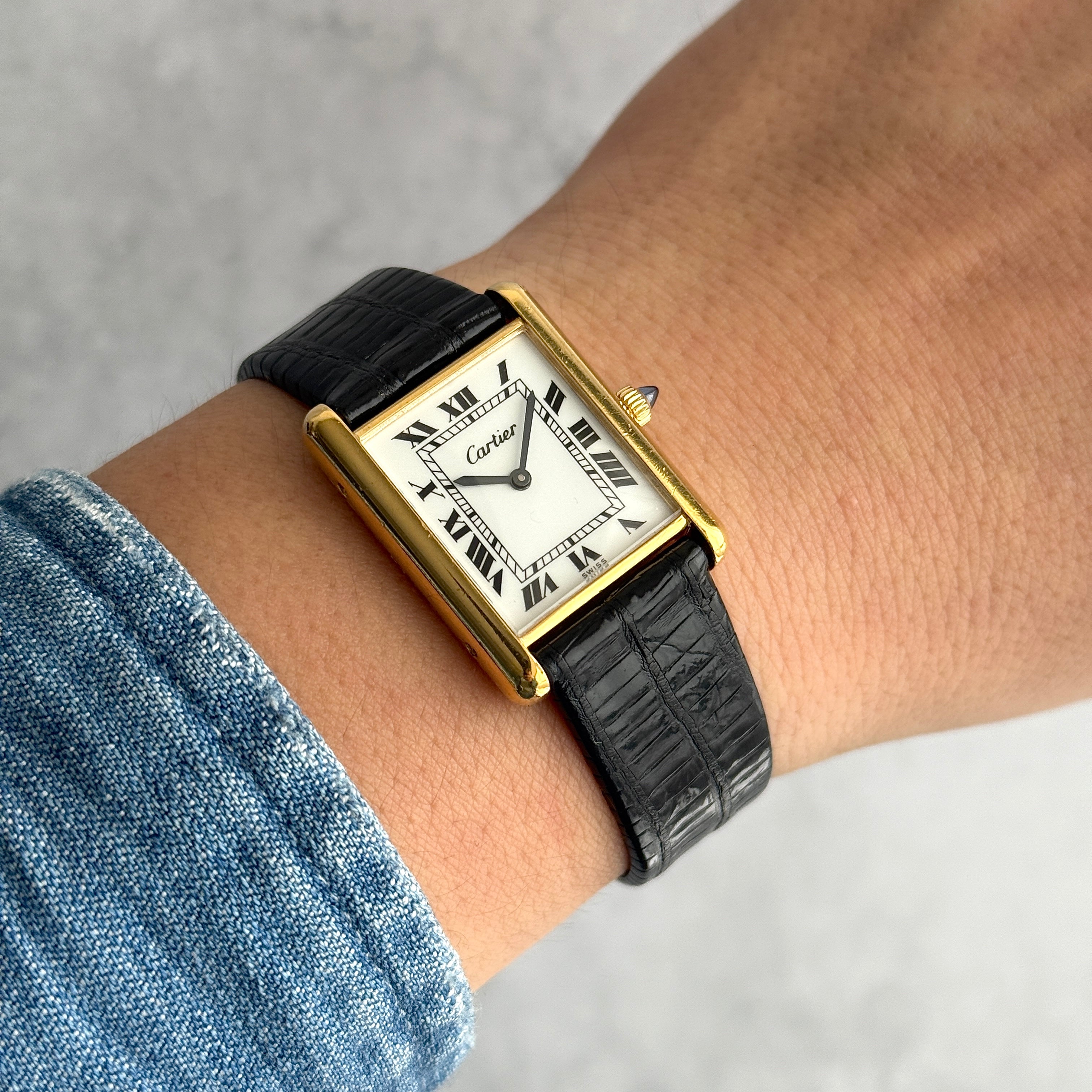 【Cartier】カルティエ マストタンクLM ホワイトローマ 手巻き Pre-must de Tank 欧州仕様 純正ボックス付き