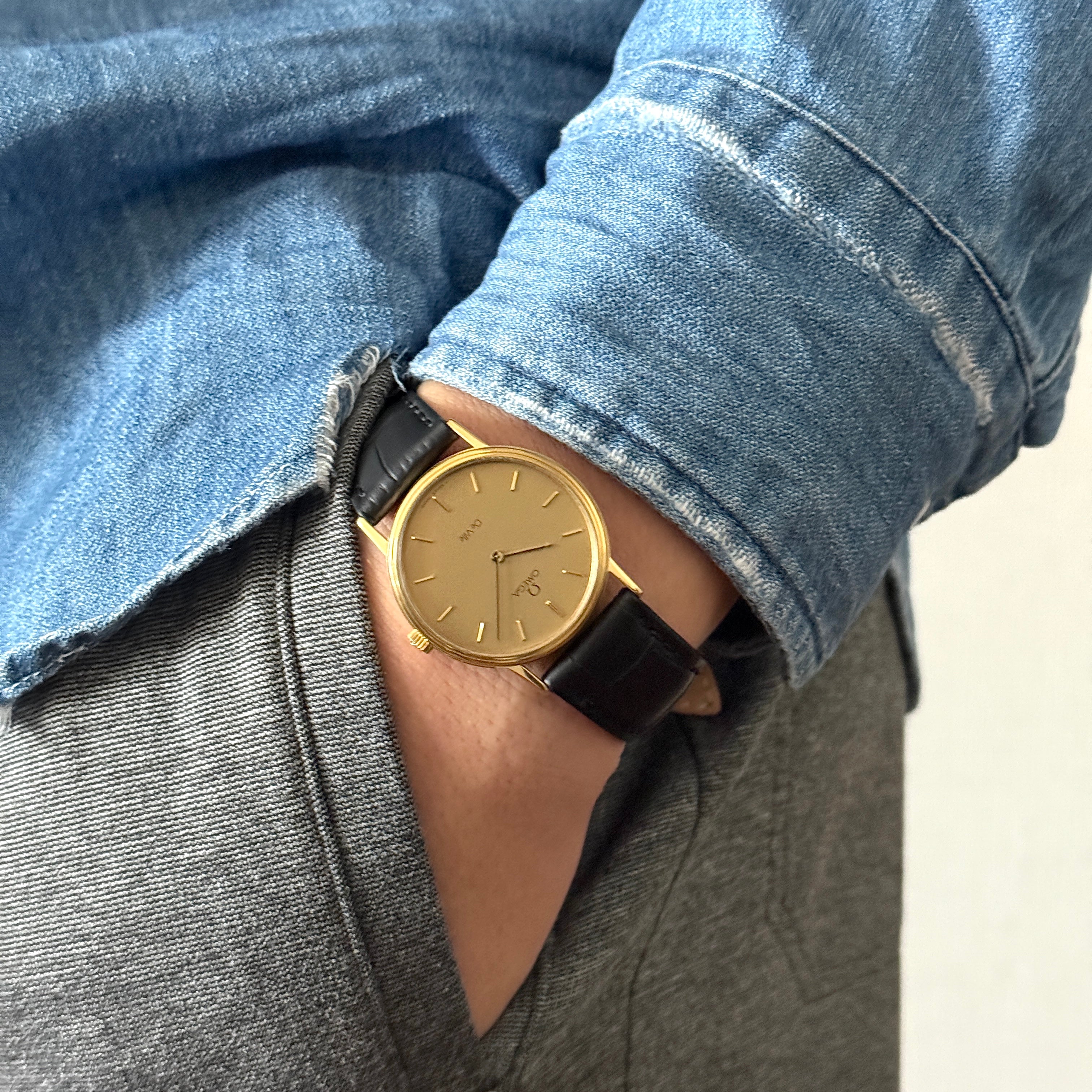 [Omega] 歐米茄碟飛系列 GP 圓形金錶帶正品錶扣