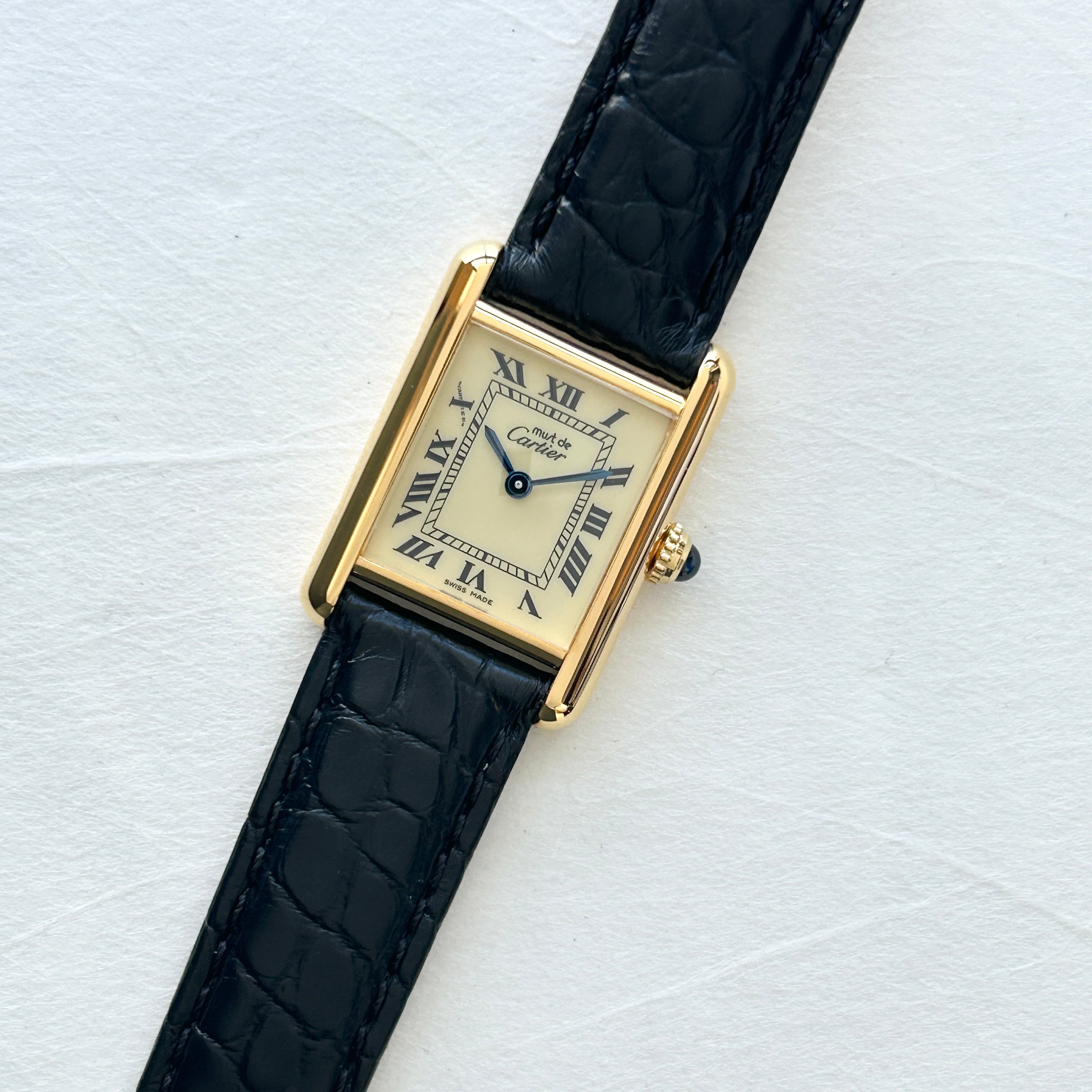 Cartier】マストタンクSMアイボリーローマ 純正Dバックル付き – REGALO vintage watch
