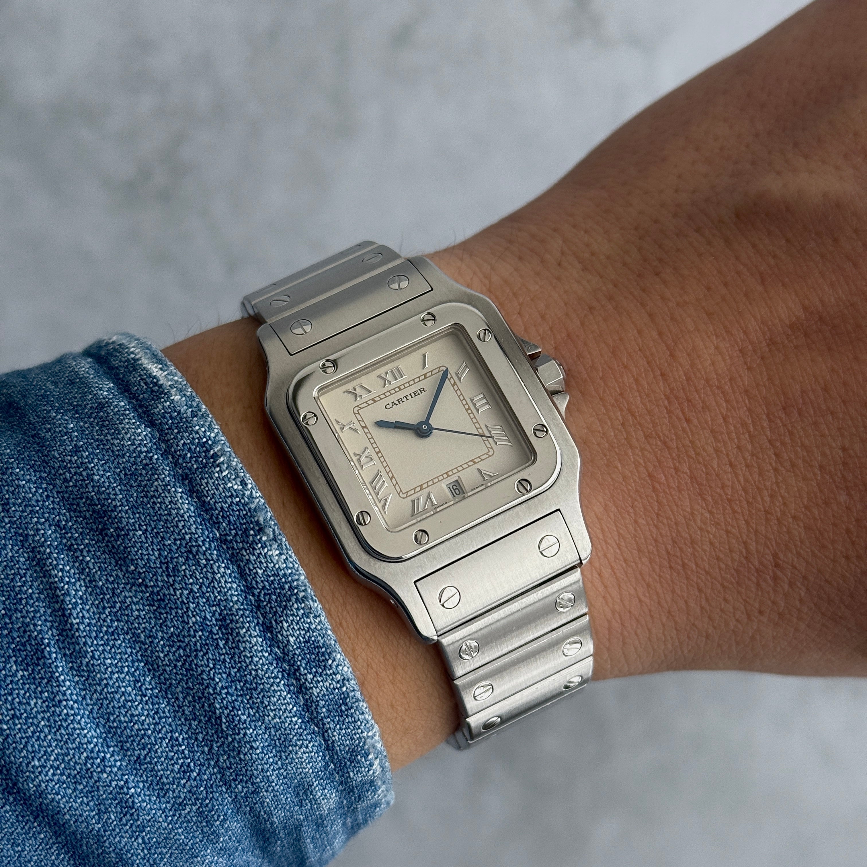 【Cartier】カルティエ サントスガルベLM アップライトローマ カルティエコンプリートサービス済み