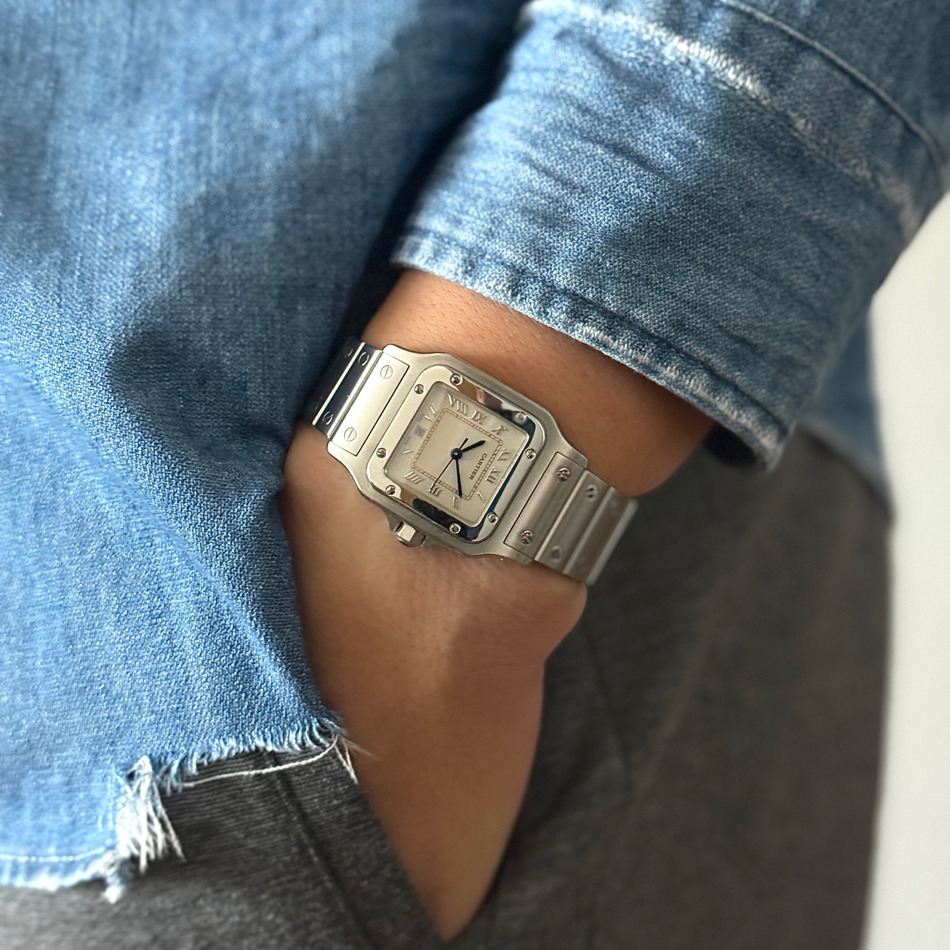 【Cartier】カルティエ サントスガルベLM アップライトローマ カルティエコンプリートサービス済み