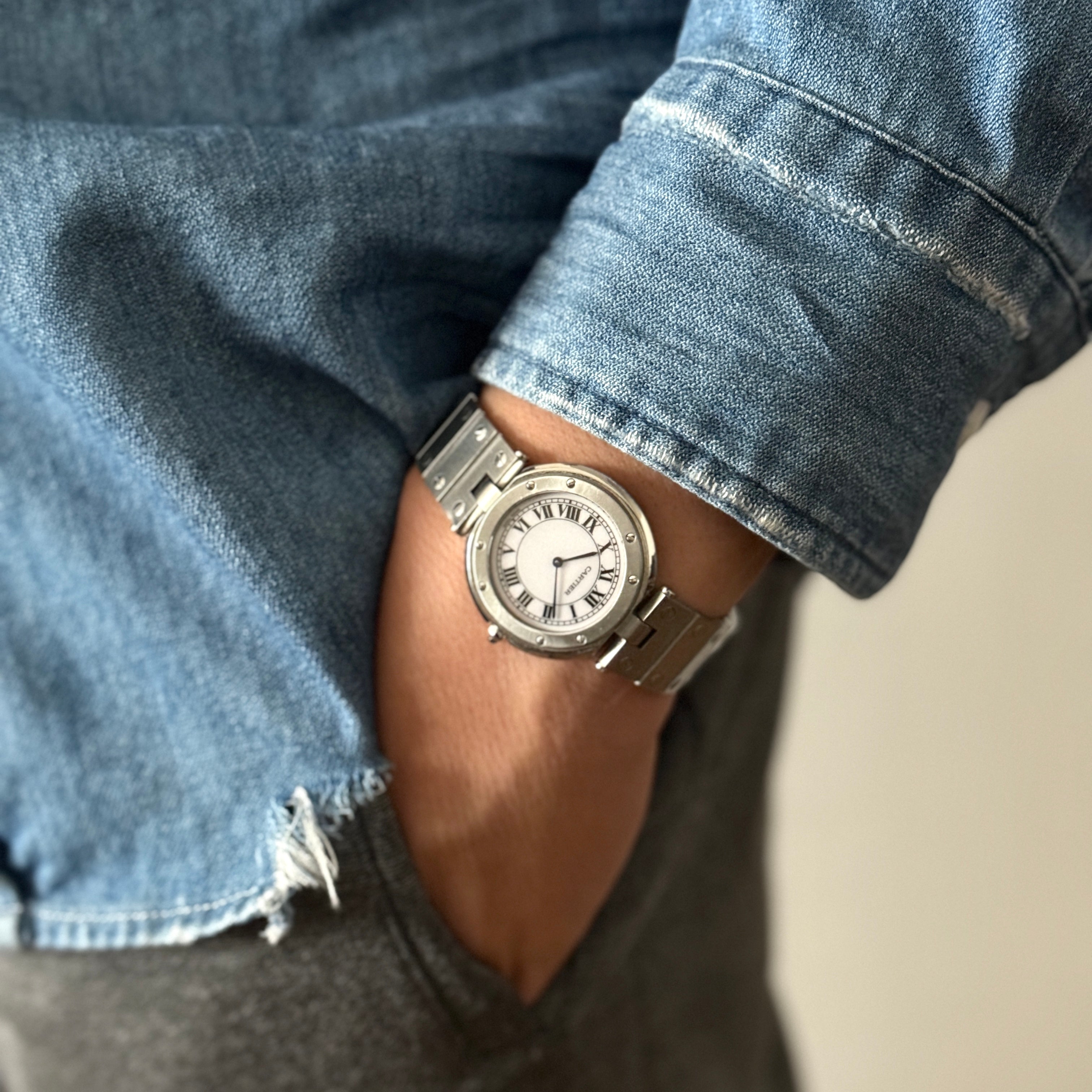 [Cartier] Cartier Santos Vendôme LM Stainless Steel Cartier Complete Service