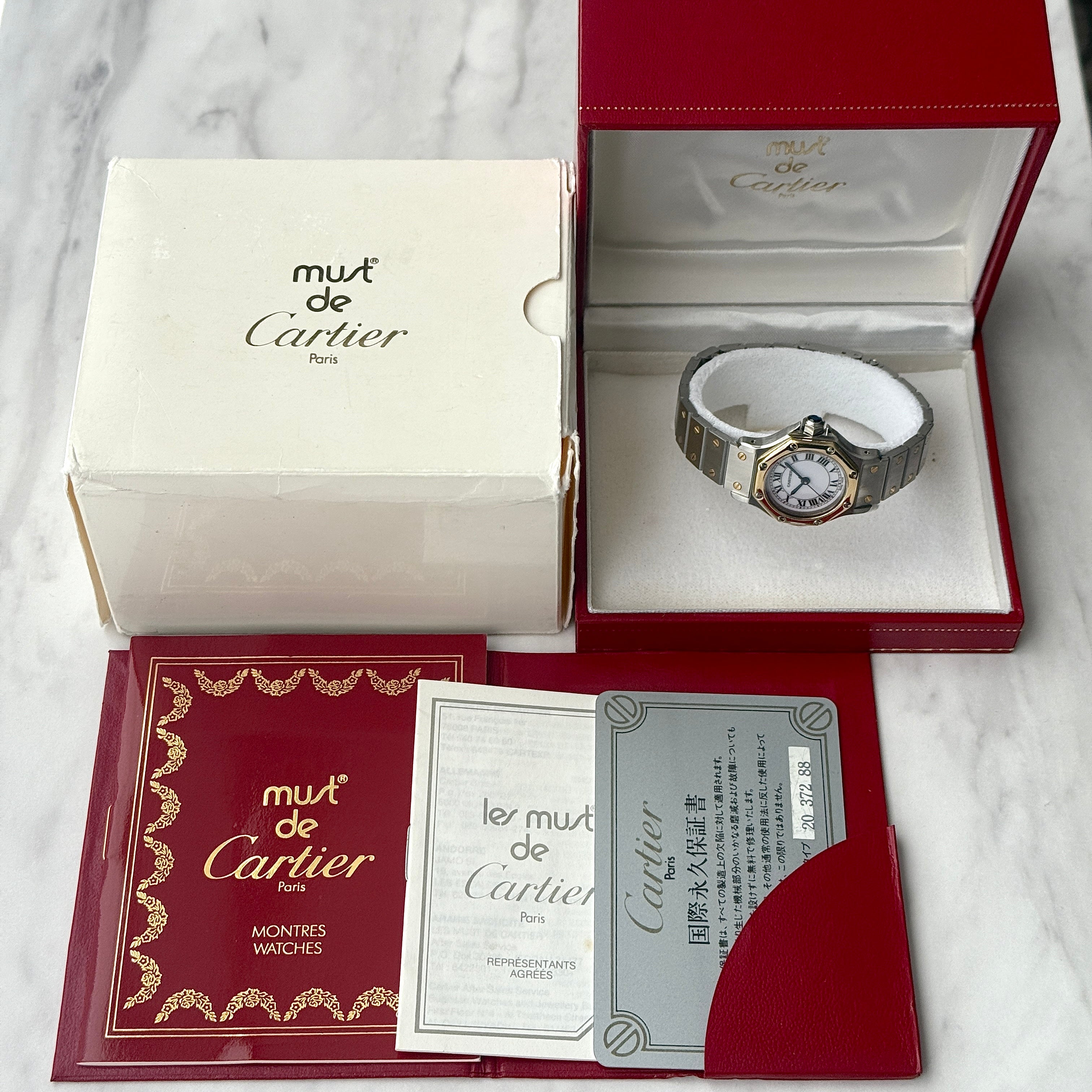 【Cartier】カルティエ サントスオクタゴンSM 18KYG×SS 永久保証書付き