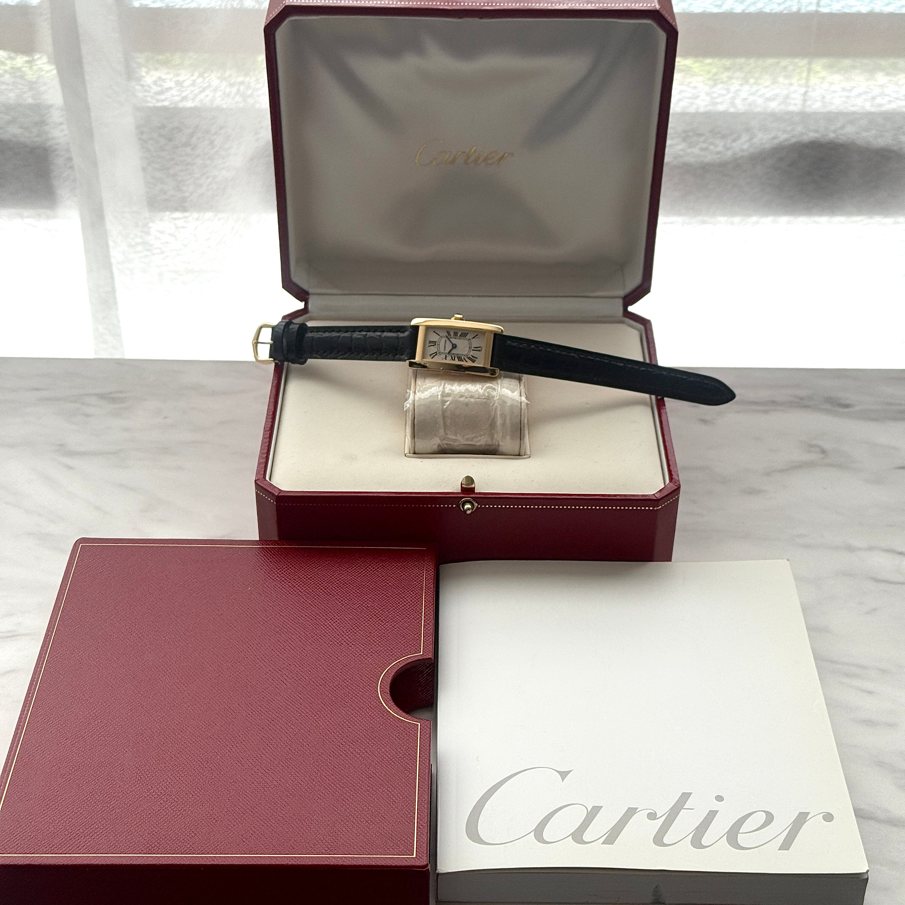 【Cartier】カルティエ タンクアメリカン SM18KYG 付属品付き カルティエコンプリートサービス済み