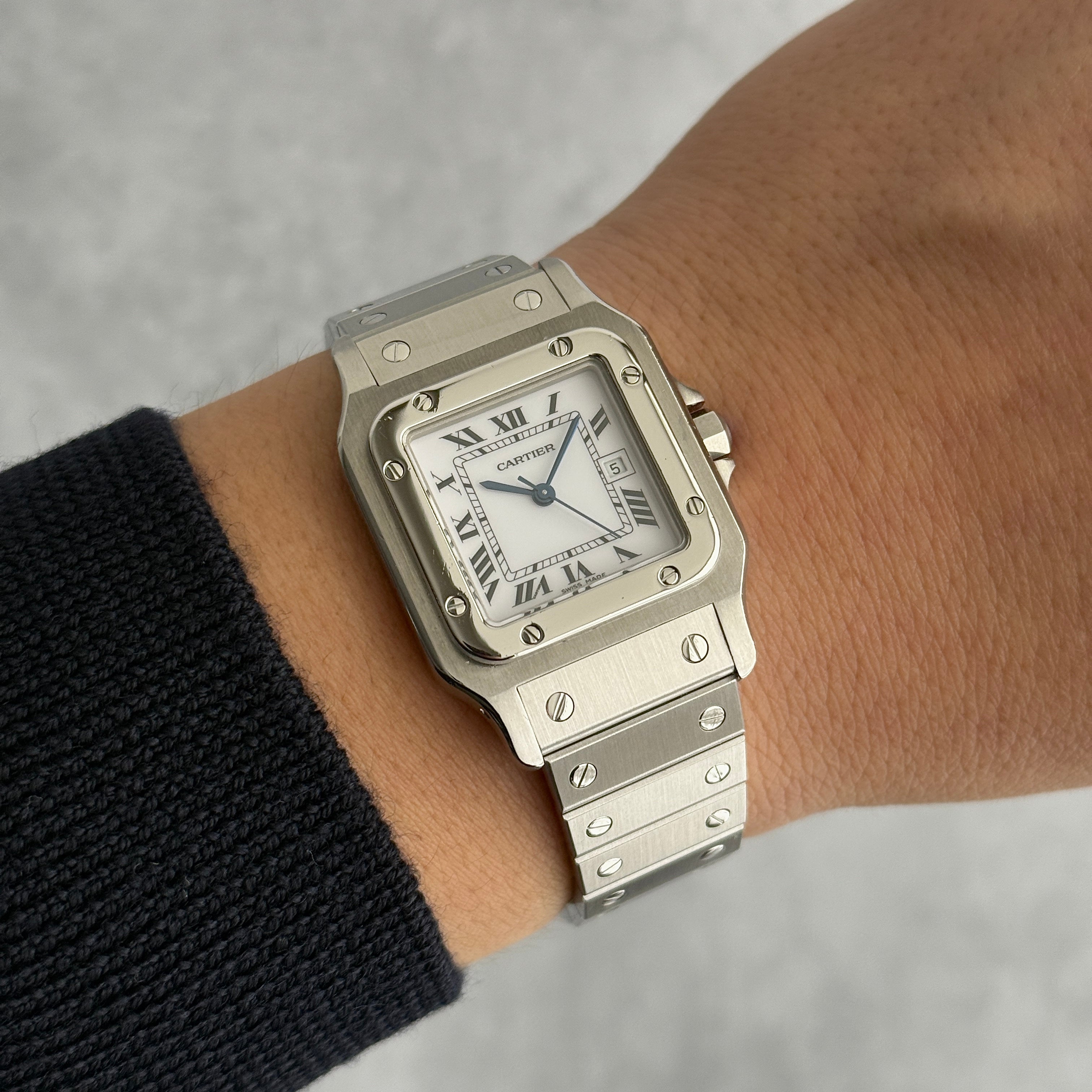 【Cartier】カルティエ サントスガルベLM ステンレス 付属品付き カルティエコンプリートサービス済み