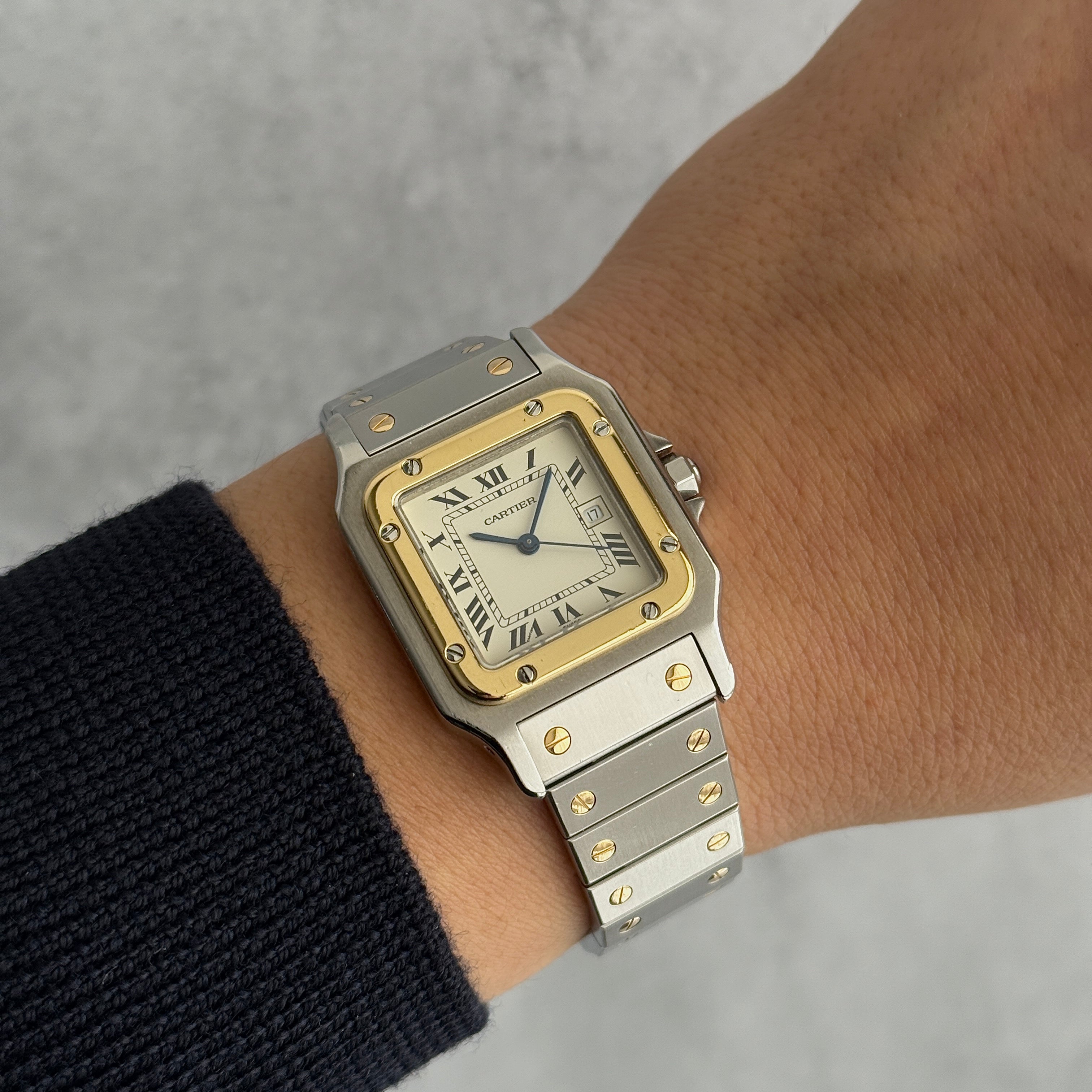 【Cartier】カルティエ サントスガルベLM 18KYG×SS 観音開きバックル