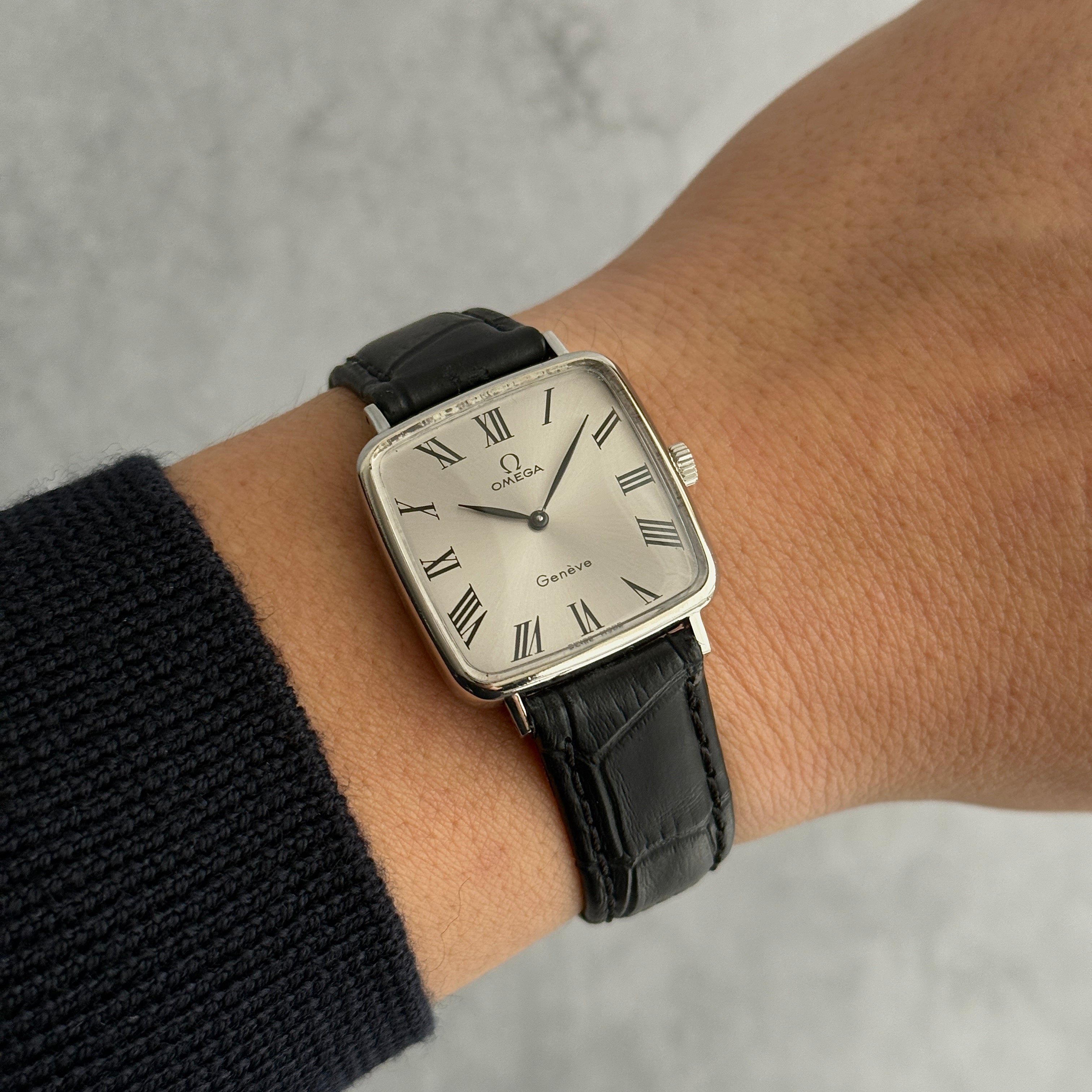 [Omega] 歐米茄日內瓦 WGP 方形銀色男士尺寸附正品扣