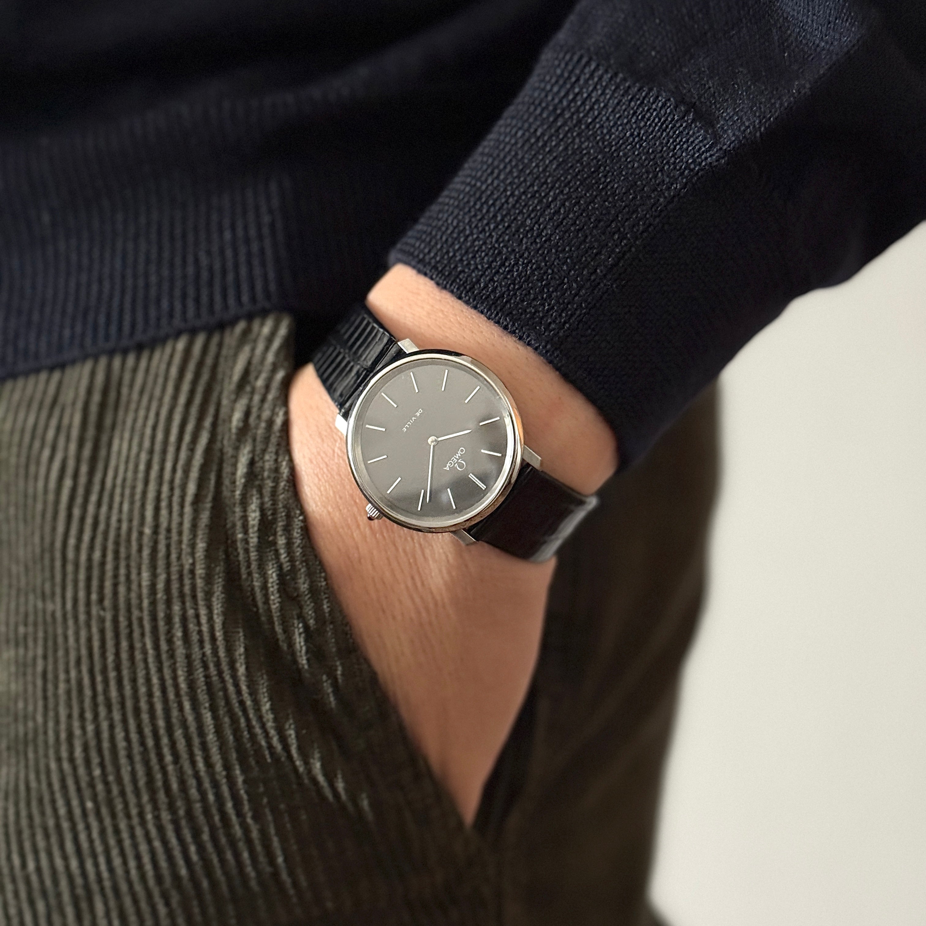 [歐米茄] 歐米茄碟飛系列 SS 圓灰 附正品扣