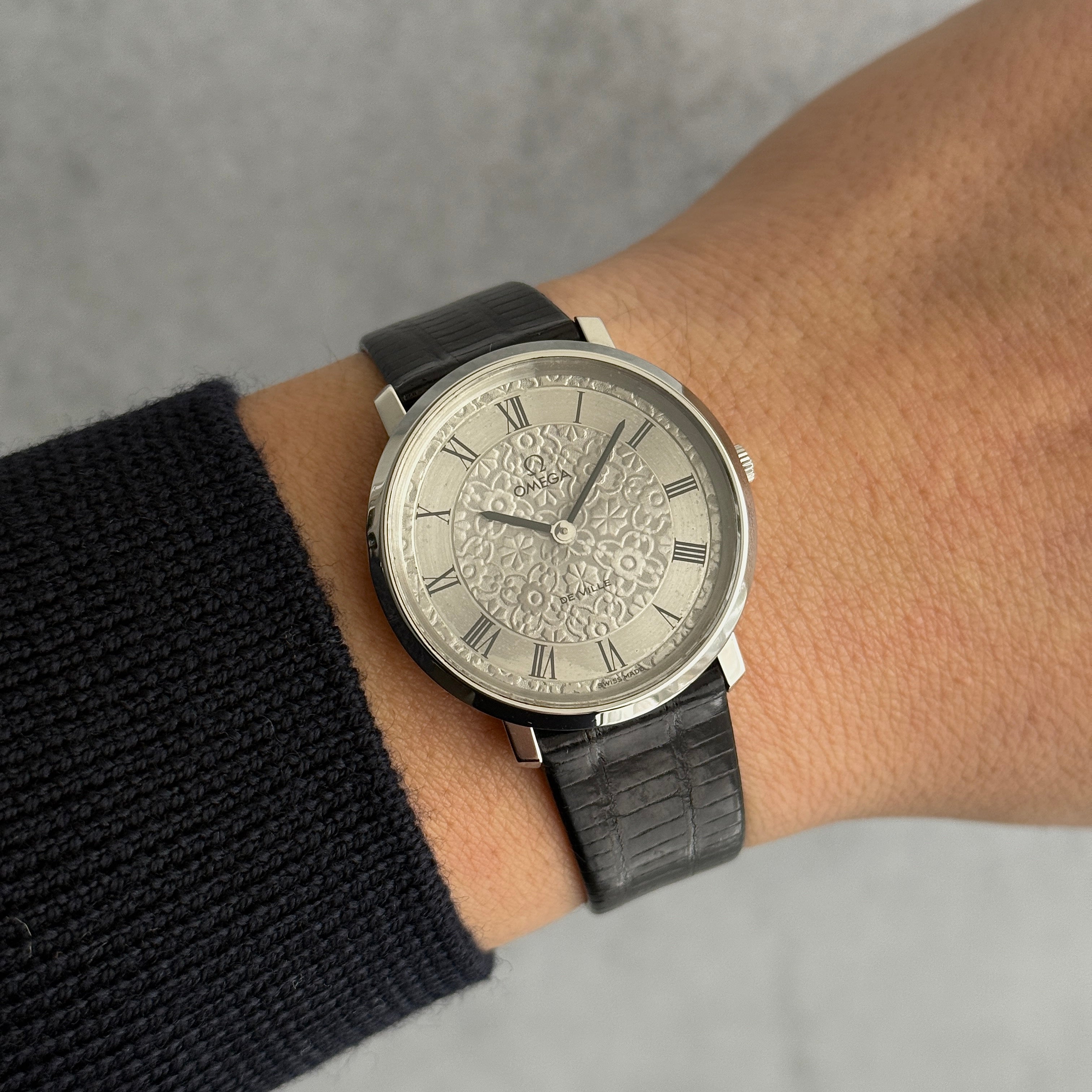 【OMEGA】オメガ デヴィル SS ラウンド フラワーダイヤル 純正尾錠付き