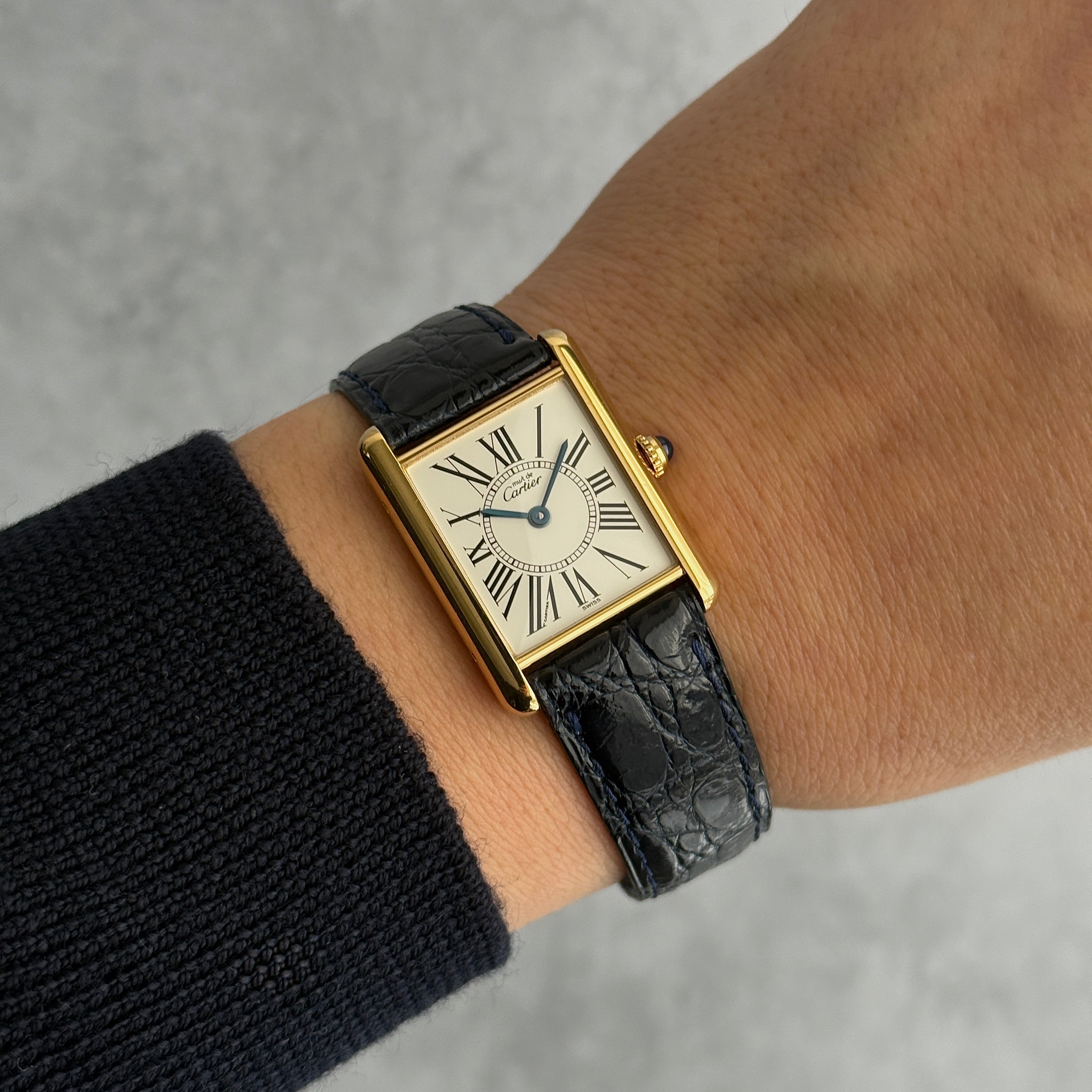 【Cartier】カルティエ マストタンクLM オパラン 純正Dバックル付き 付属品完備