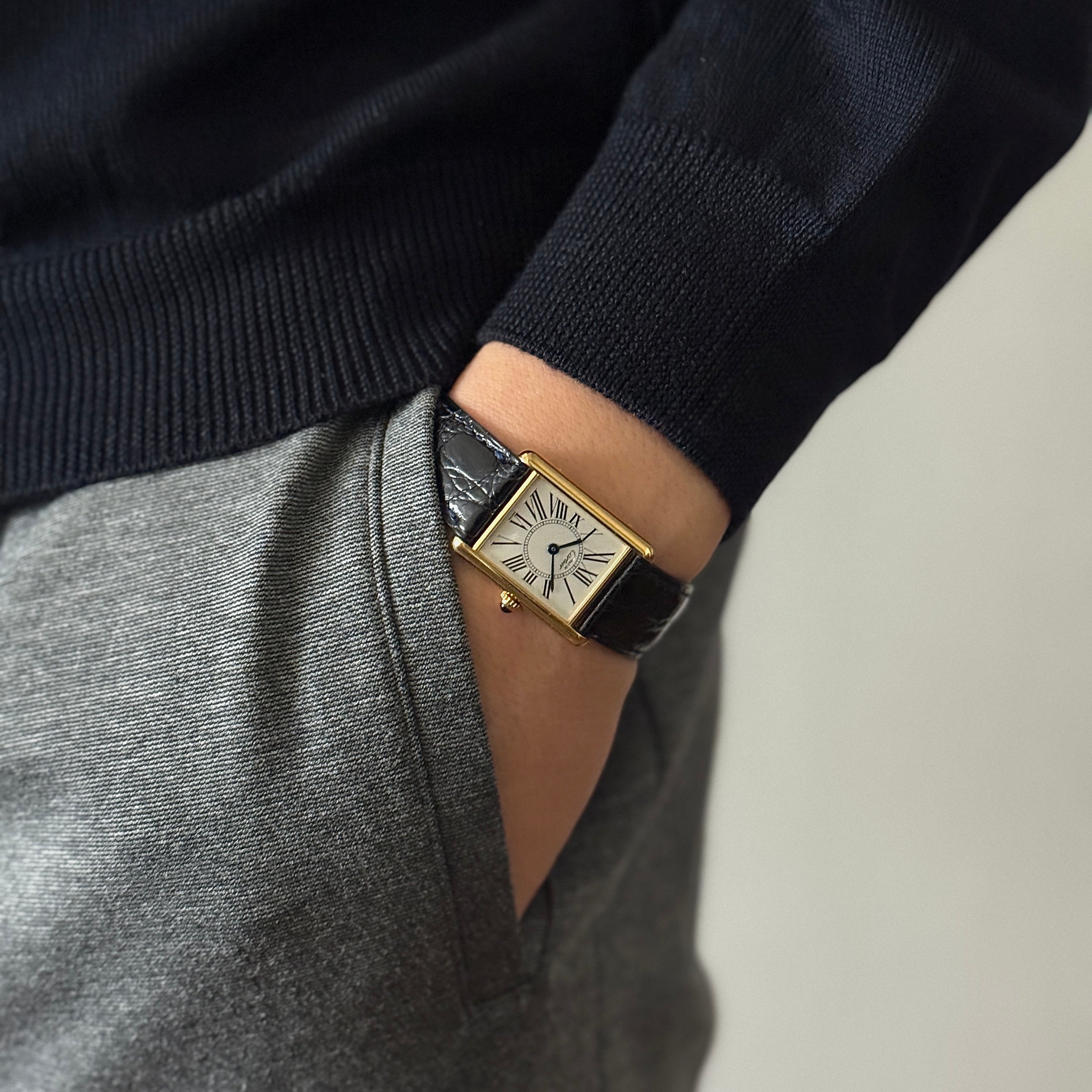 【Cartier】カルティエ マストタンクLM オパラン 純正Dバックル付き 付属品完備