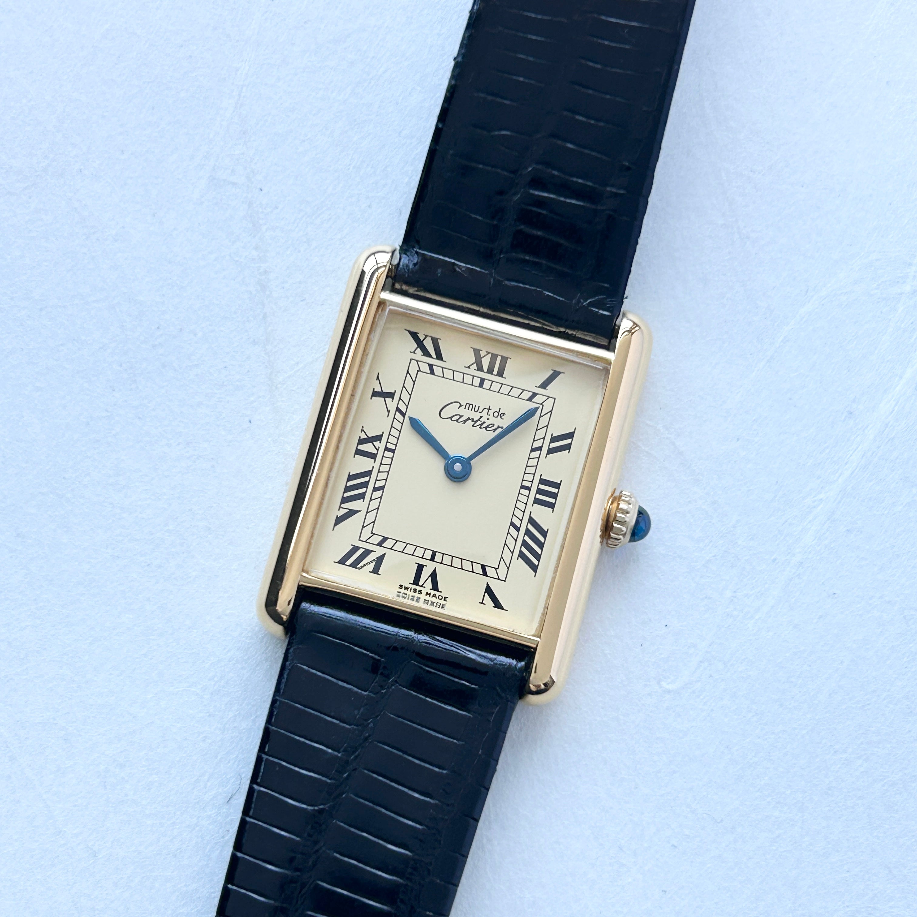 [Cartier] Cartier Must Tank LM Manual Winding Ivory Roman with accessories