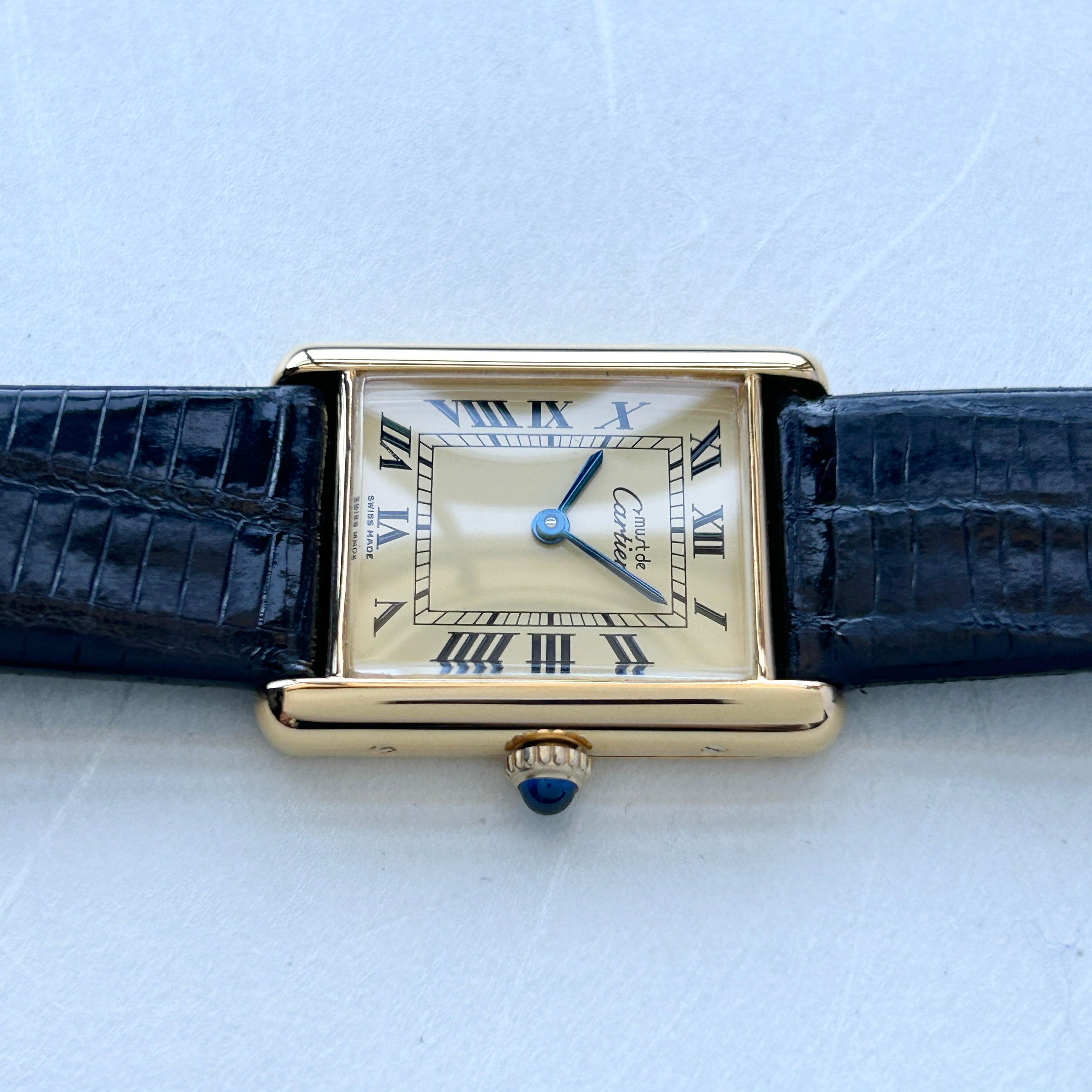 [Cartier] Cartier Must Tank LM Manual Winding Ivory Roman with accessories