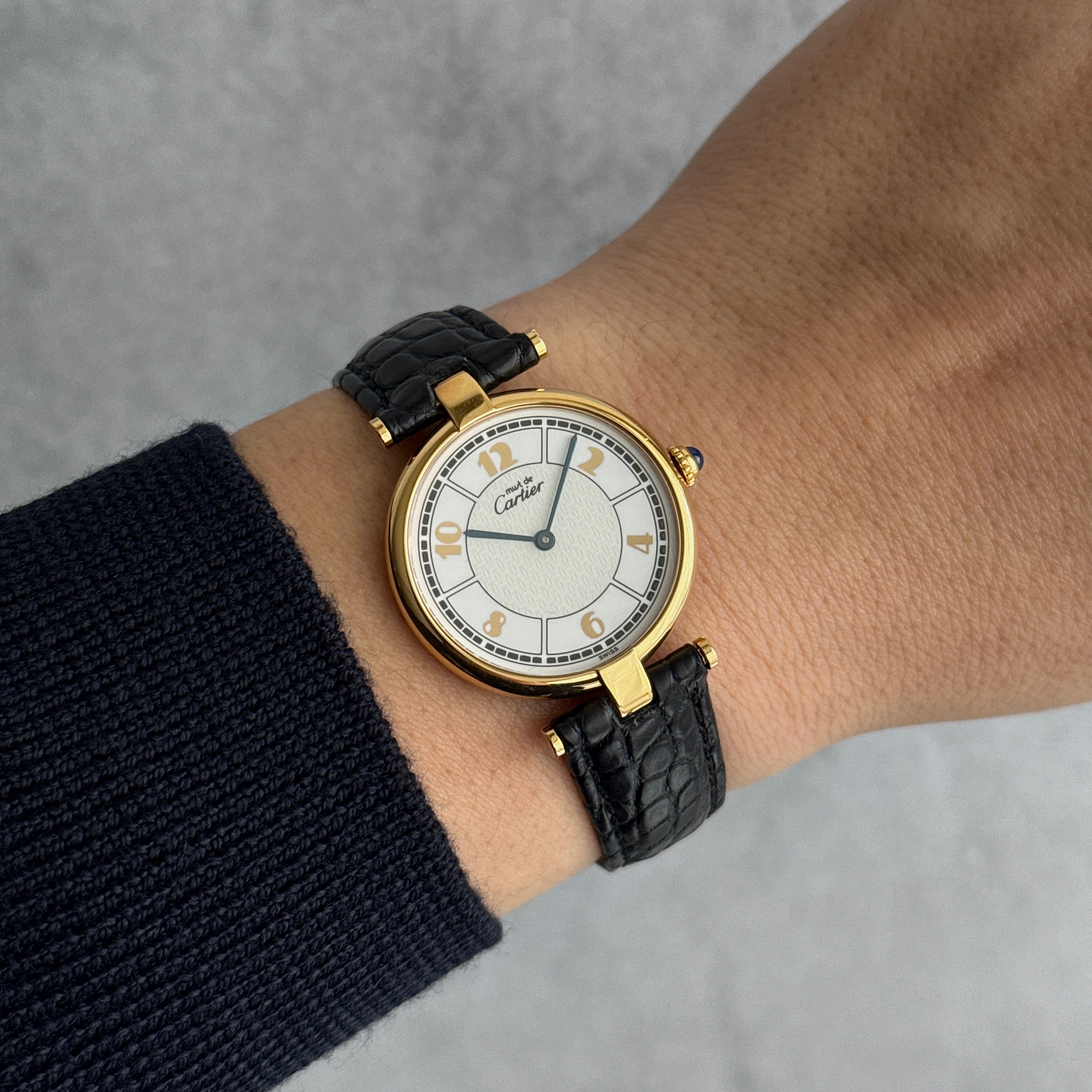 【Cartier】カルティエ マストヴァンドームLM 飛びアラビア 純正Dバックル付き