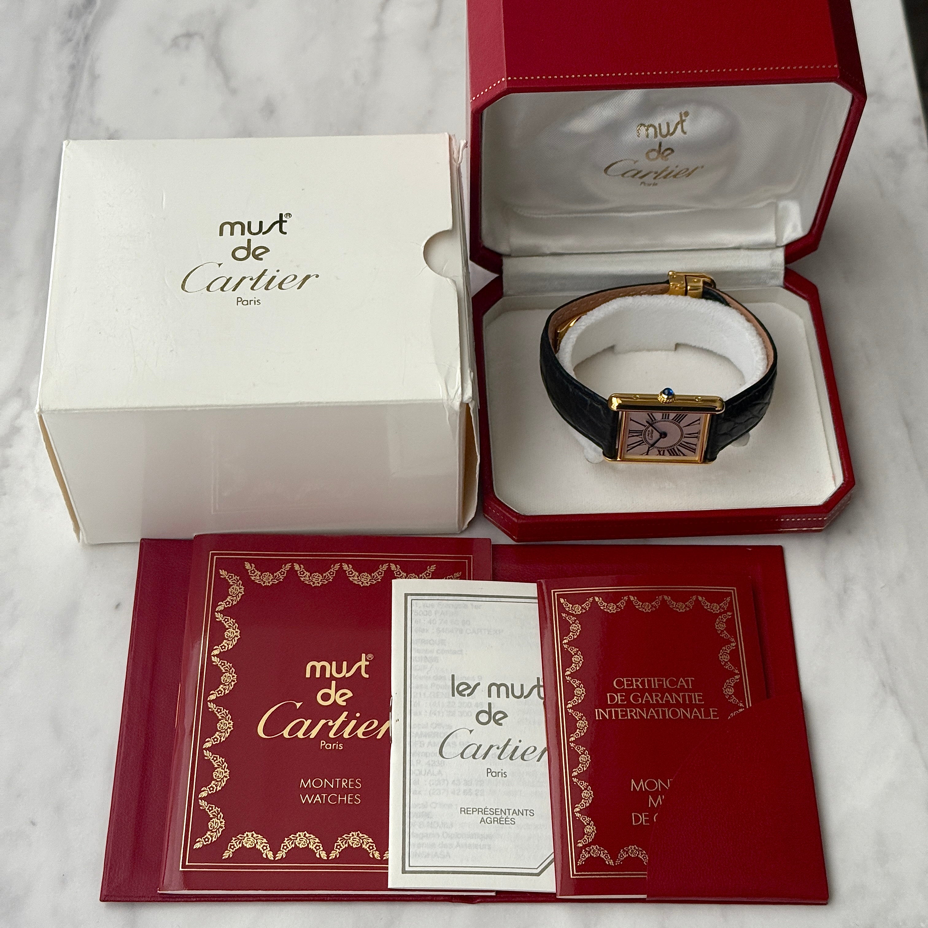 【Cartier】カルティエ マストタンクLM オパラン 付属品完備 カルティエコンプリートサービス済み