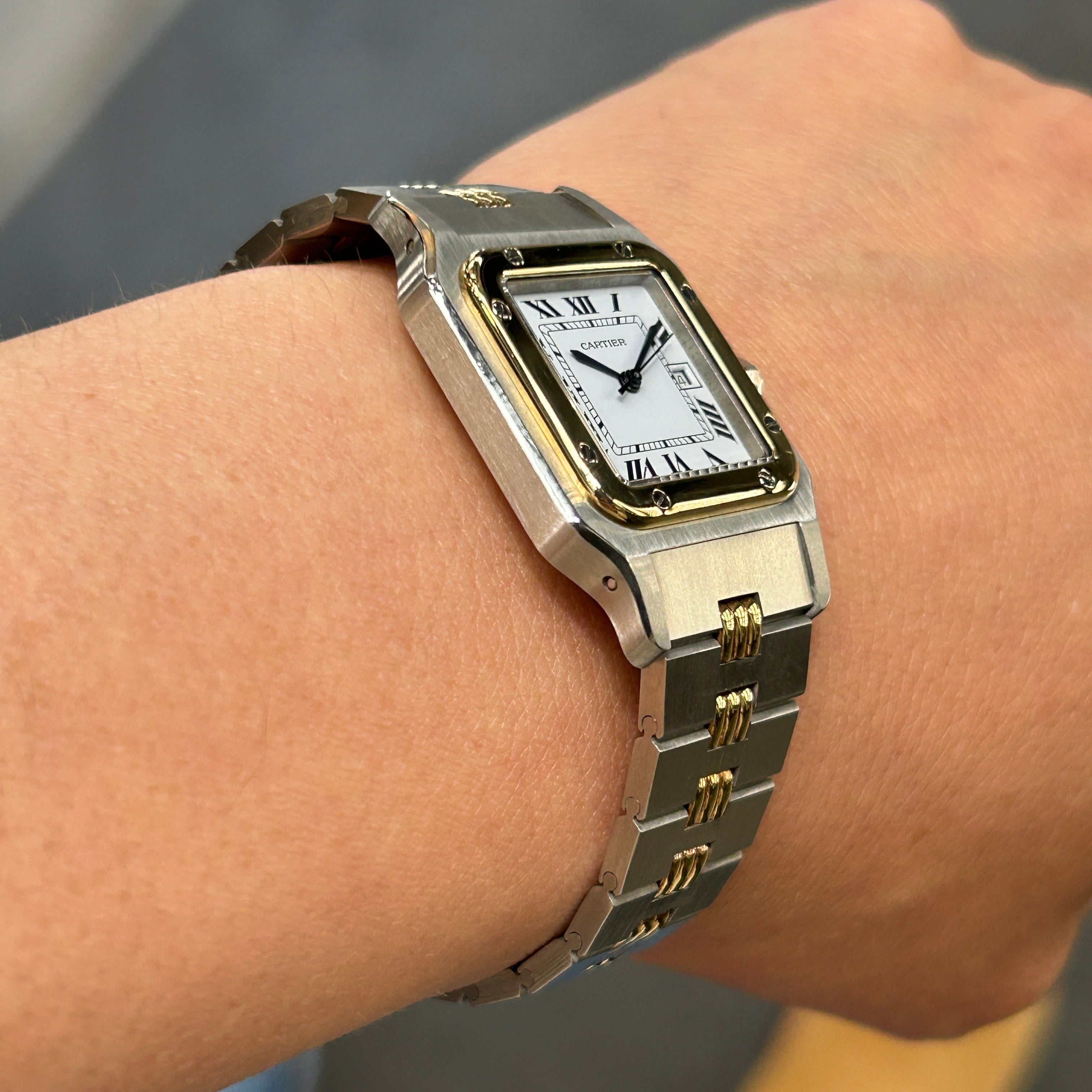 [Cartier] Cartier Santos Galbee LM Gadron Bracelet 18KYG x SS