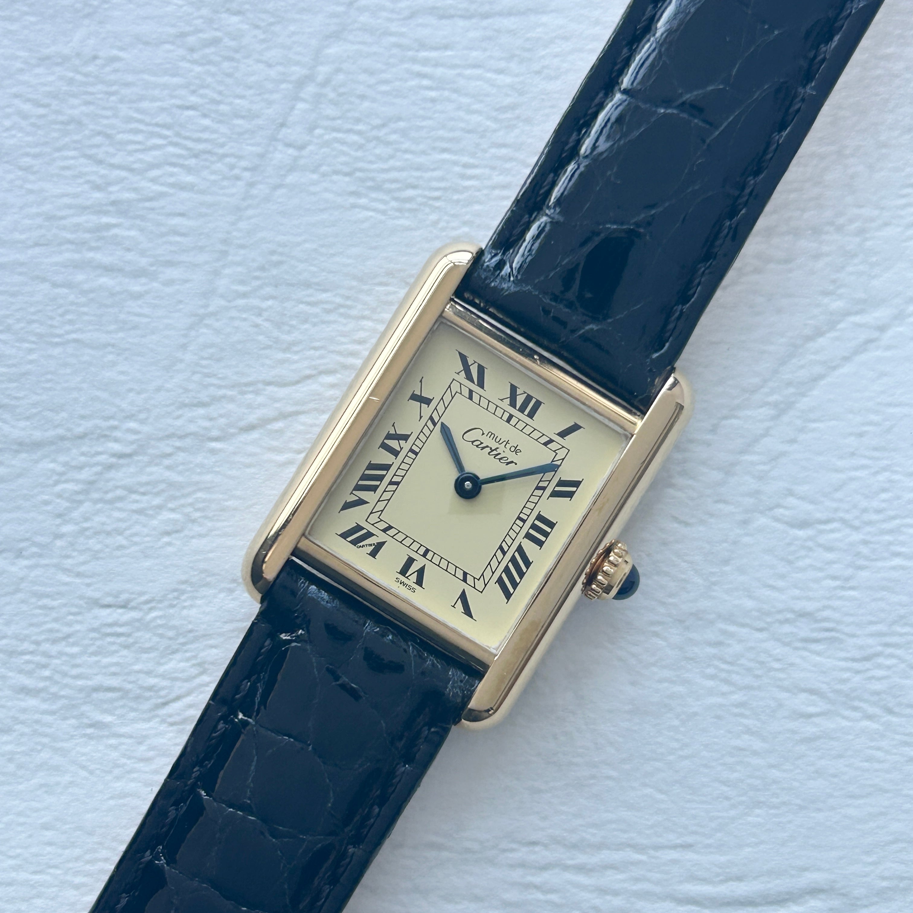 [Cartier] Cartier Must Tank SM Ivory Roma with genuine D-buckle