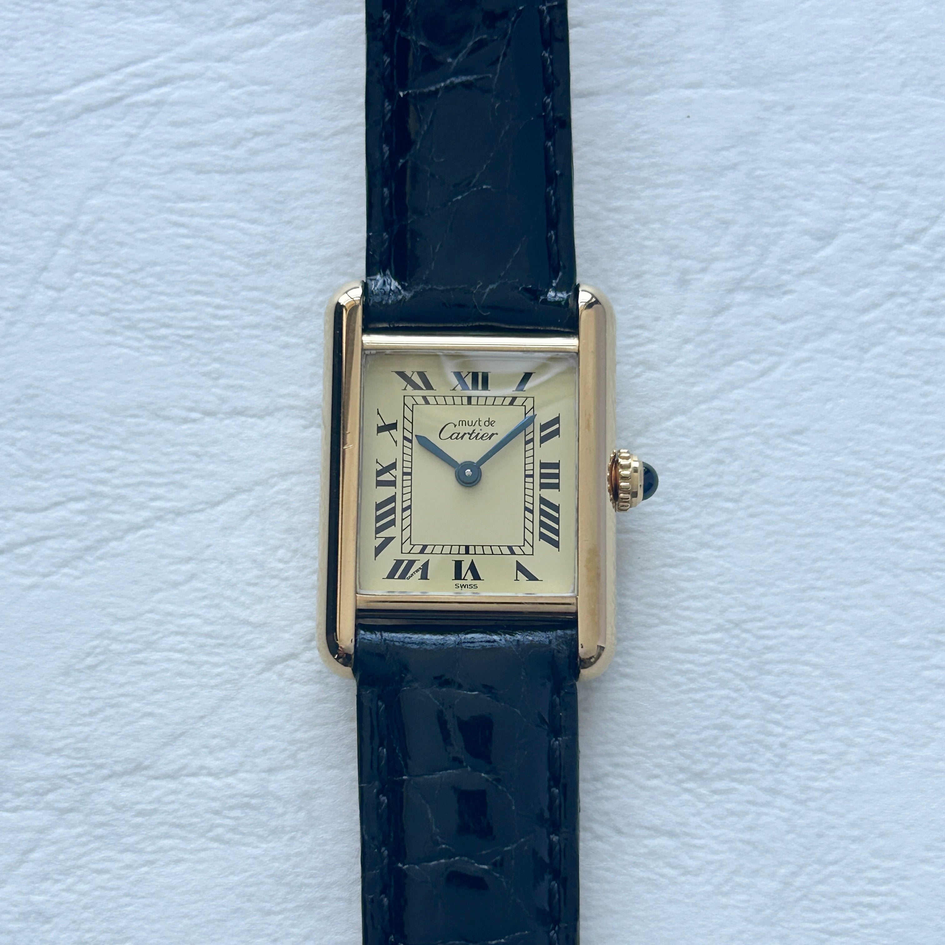 [Cartier] Cartier Must Tank SM Ivory Roma with genuine D-buckle