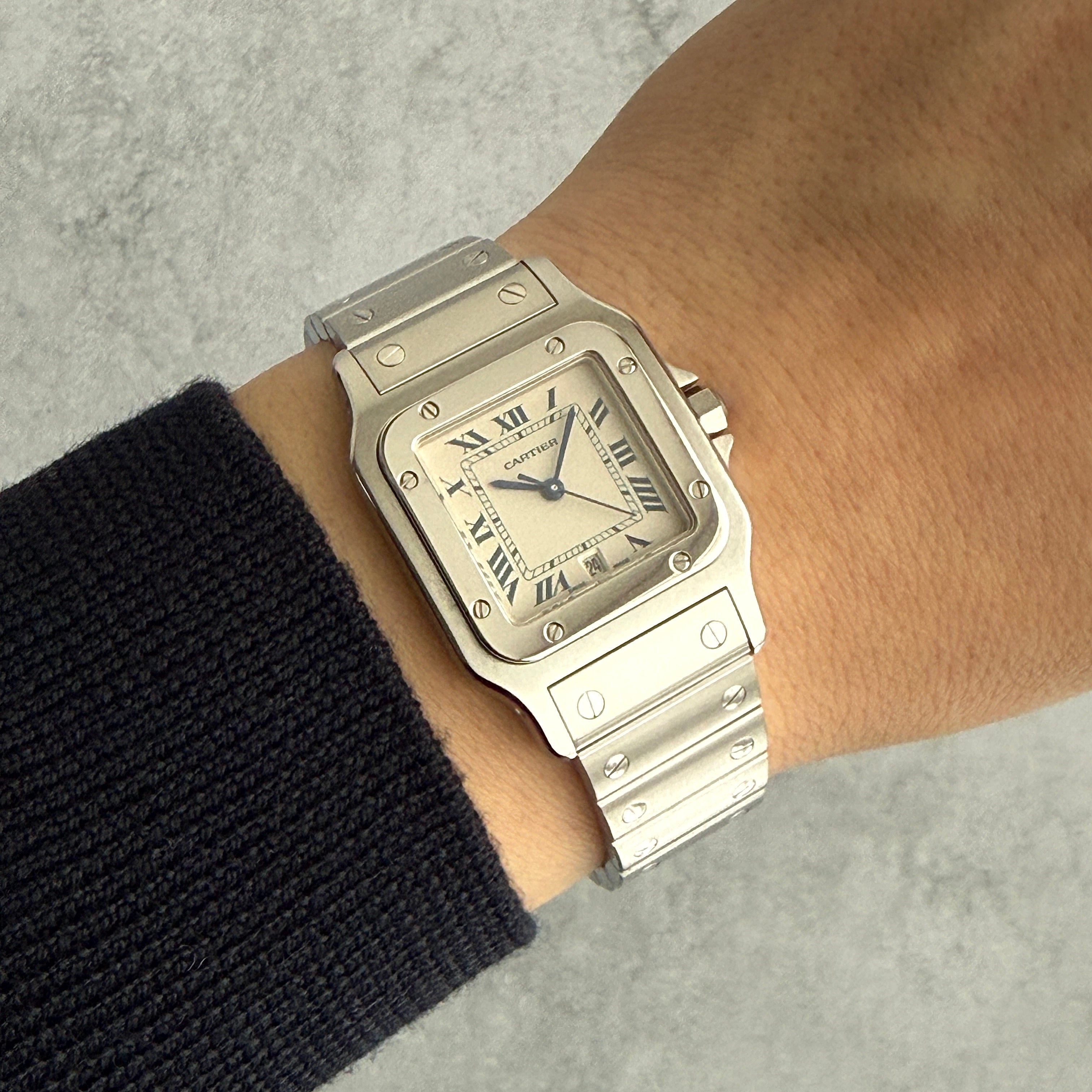 【Cartier】カルティエ サントスガルベLM ブルーローマ カルティエコンプリートサービス済み