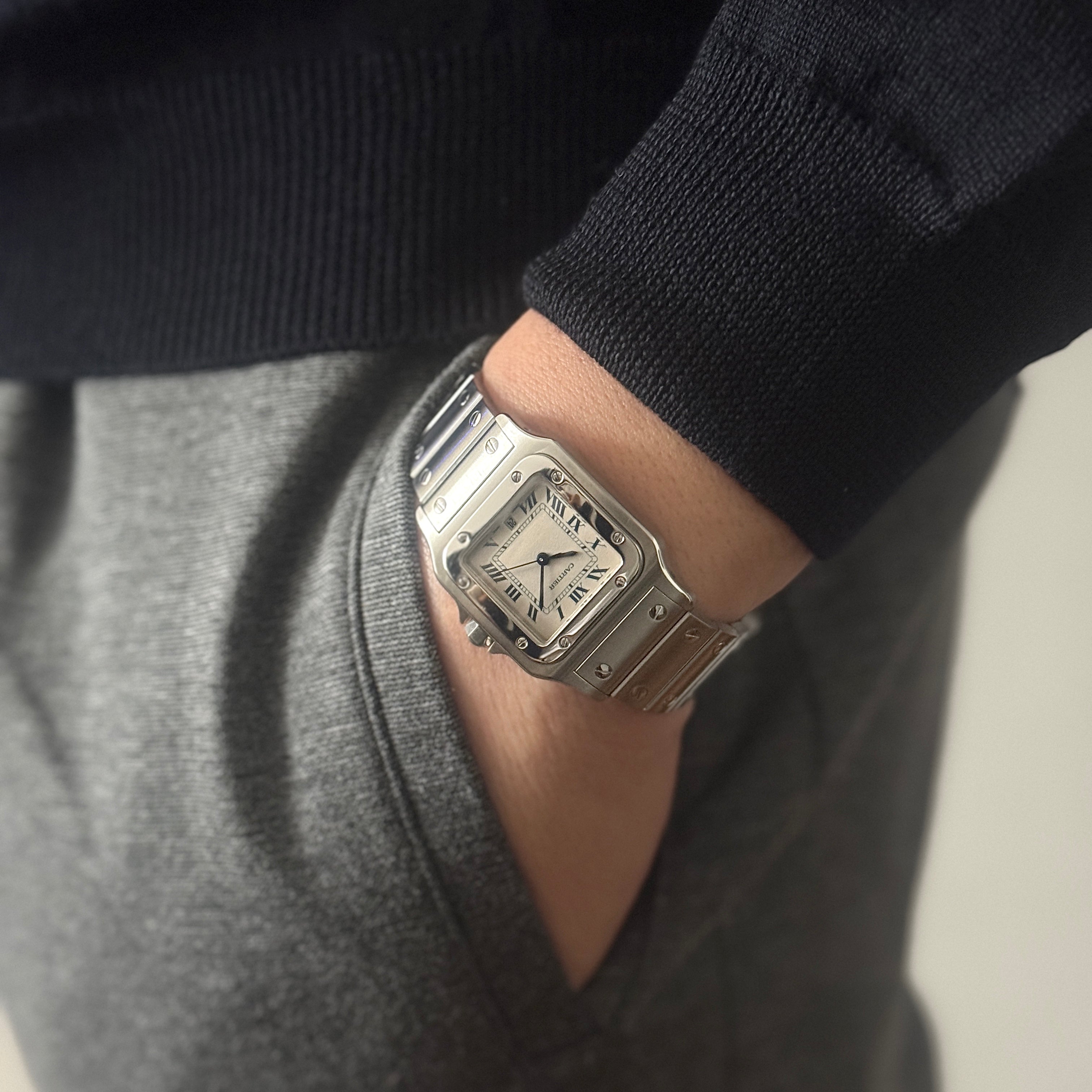 【Cartier】カルティエ サントスガルベLM ブルーローマ カルティエコンプリートサービス済み