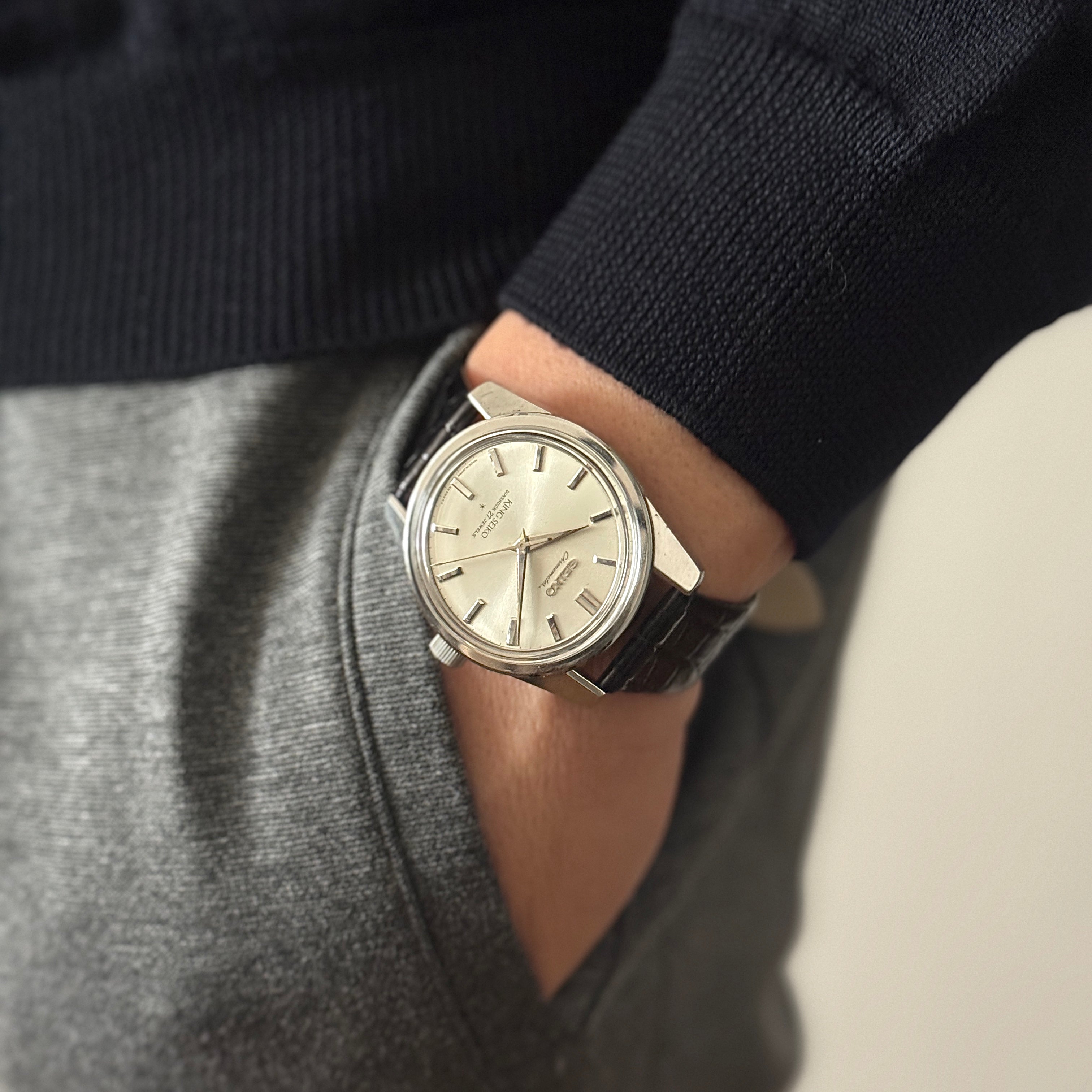 【SEIKO】セイコー キングセイコーセカンド クロノメーター前期型 純正尾錠付き