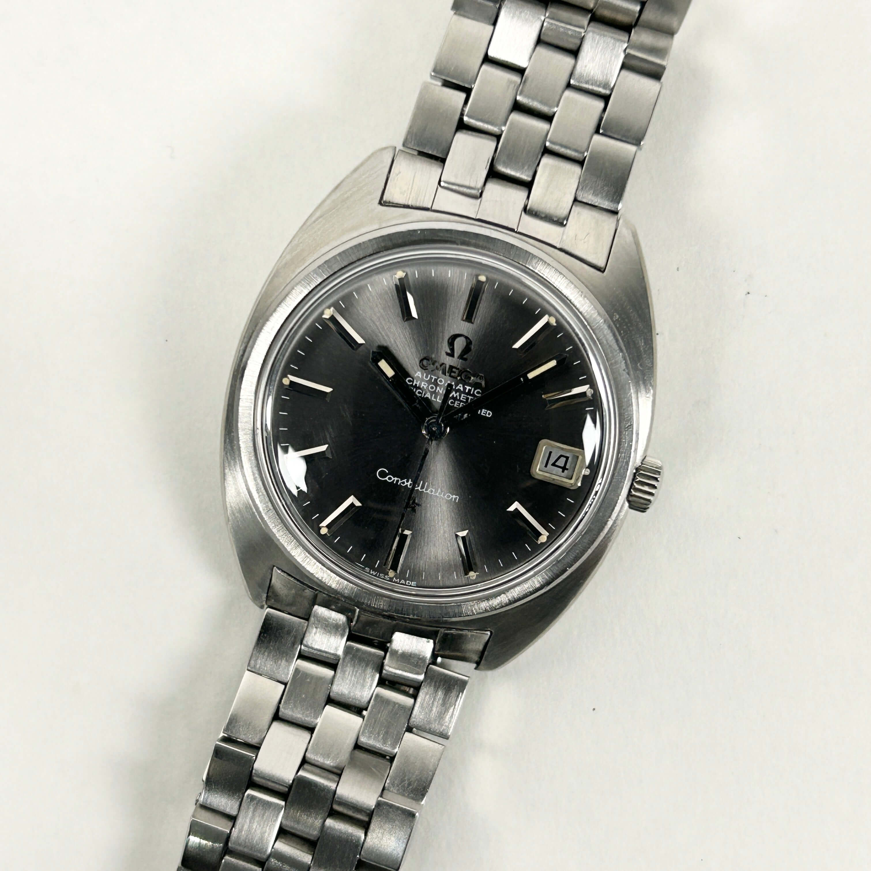 [OMEGA] Omega Constellation Date C Line Grey dial with original box