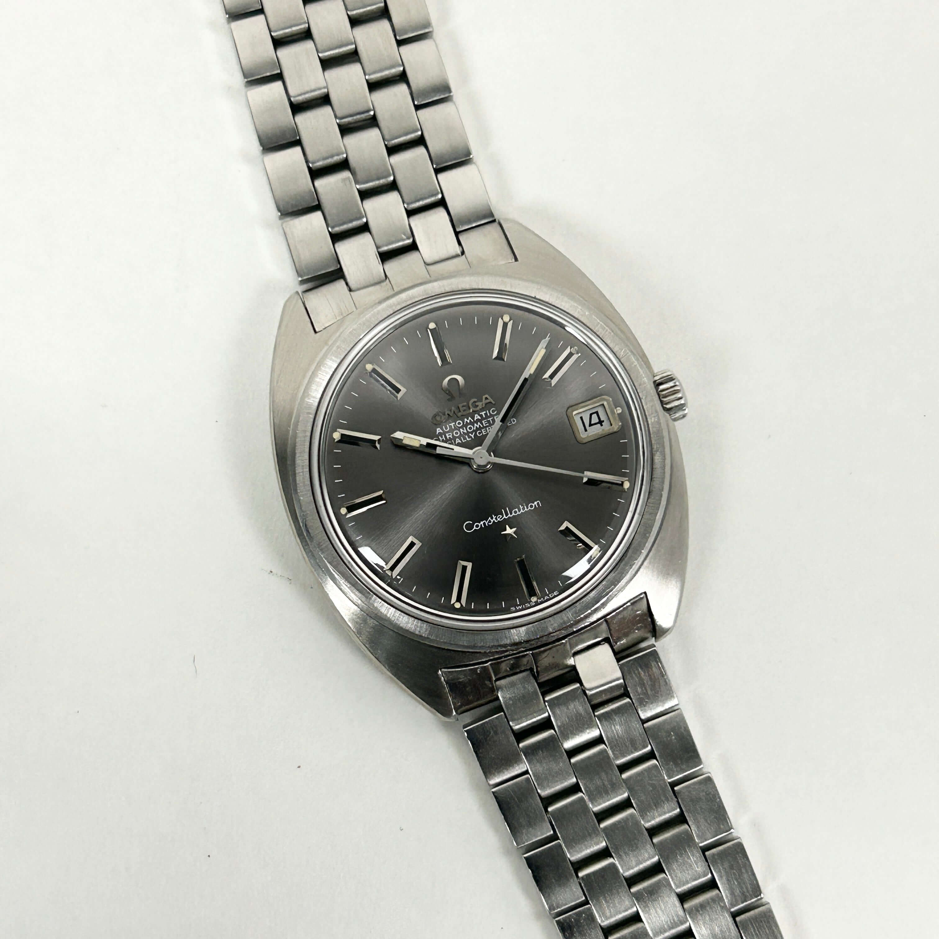 [OMEGA] Omega Constellation Date C Line Grey dial with original box