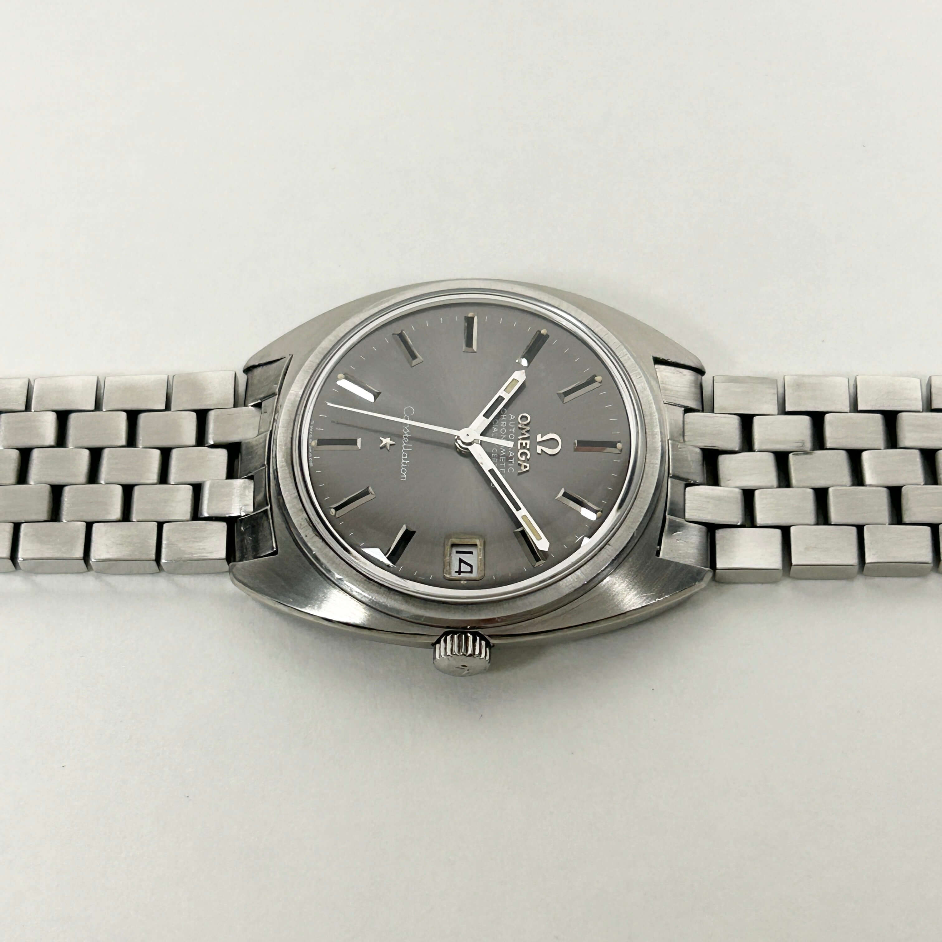 [OMEGA] Omega Constellation Date C Line Grey dial with original box