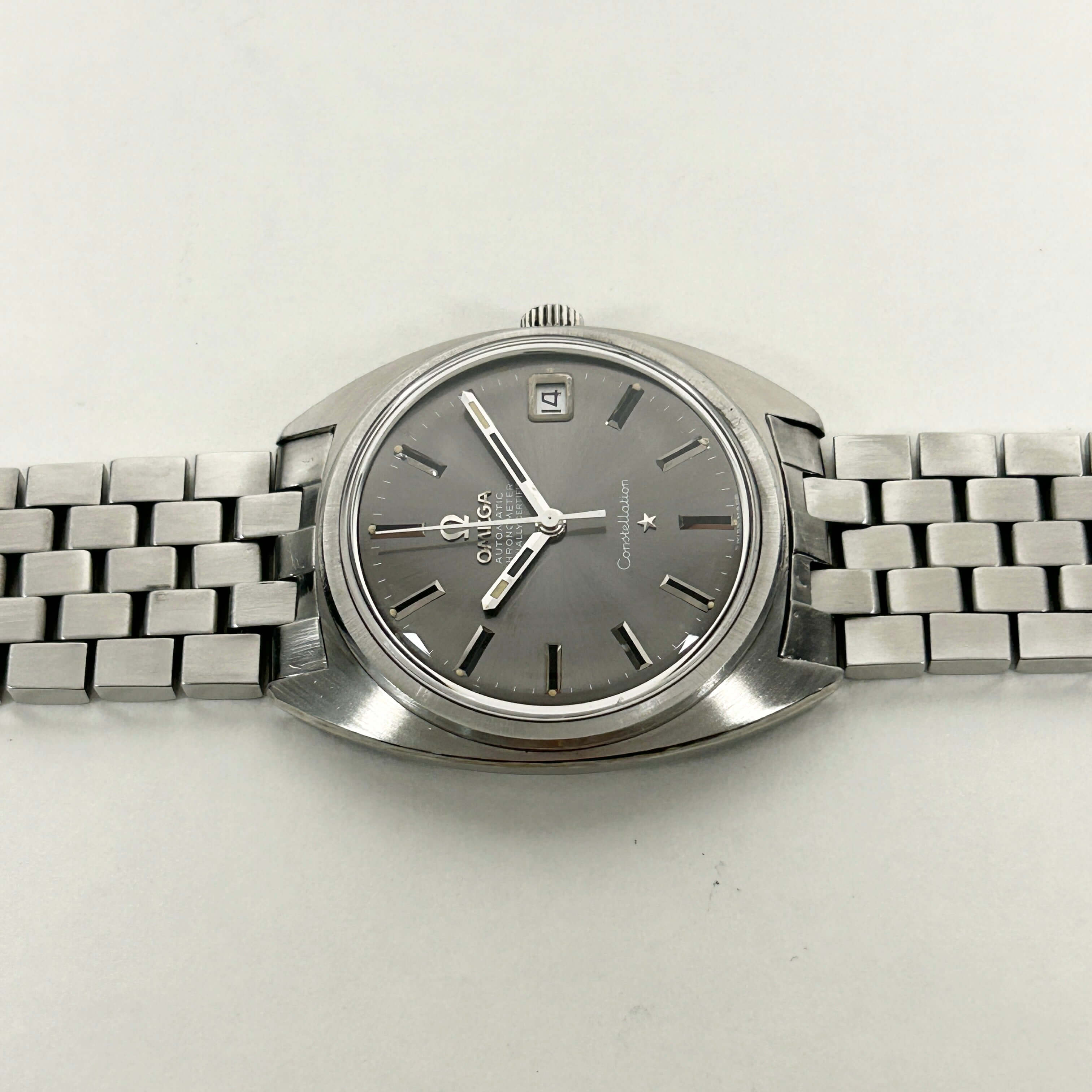 [OMEGA] Omega Constellation Date C Line Grey dial with original box