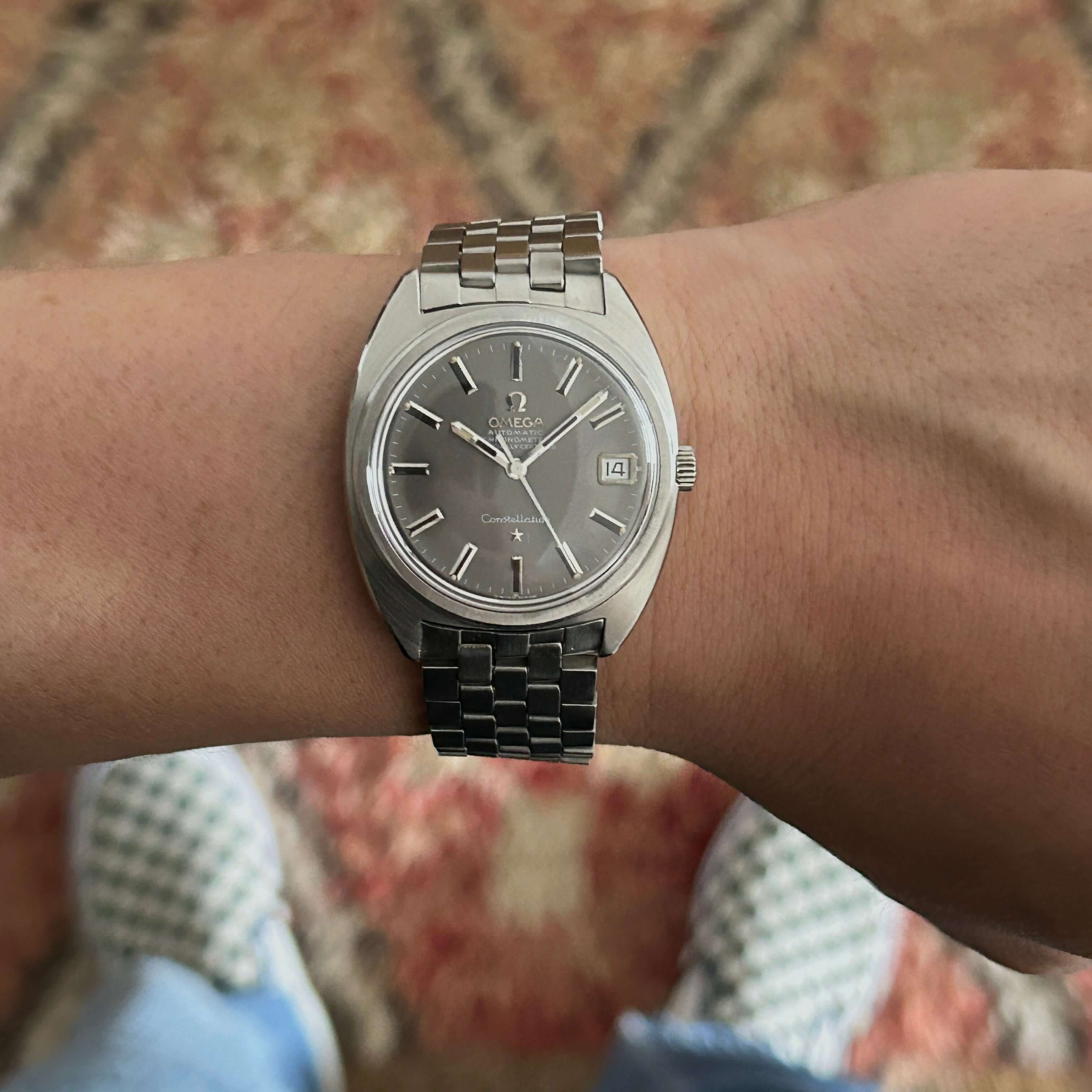 [OMEGA] Omega Constellation Date C Line Grey dial with original box