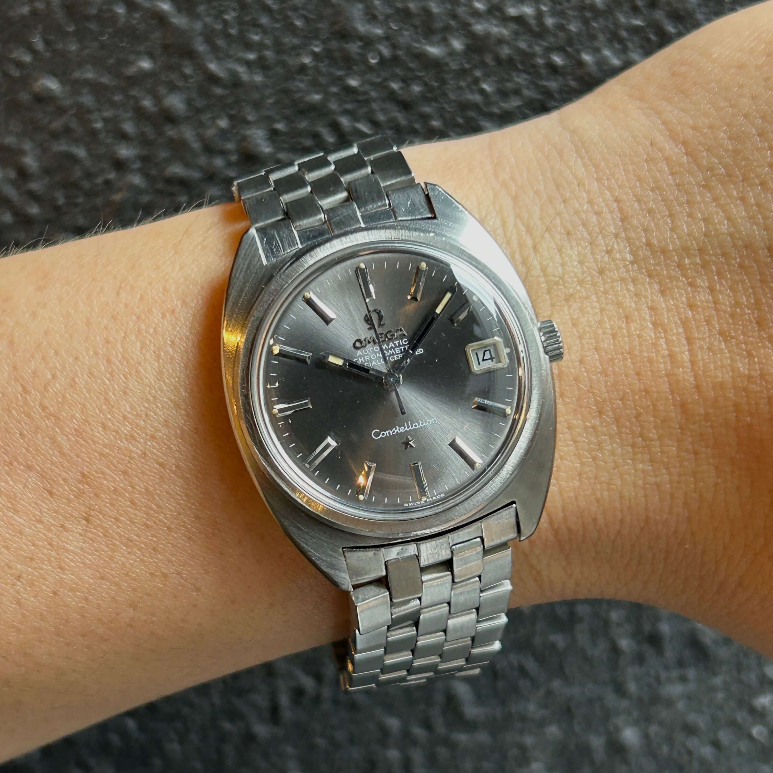 [OMEGA] Omega Constellation Date C Line Grey dial with original box