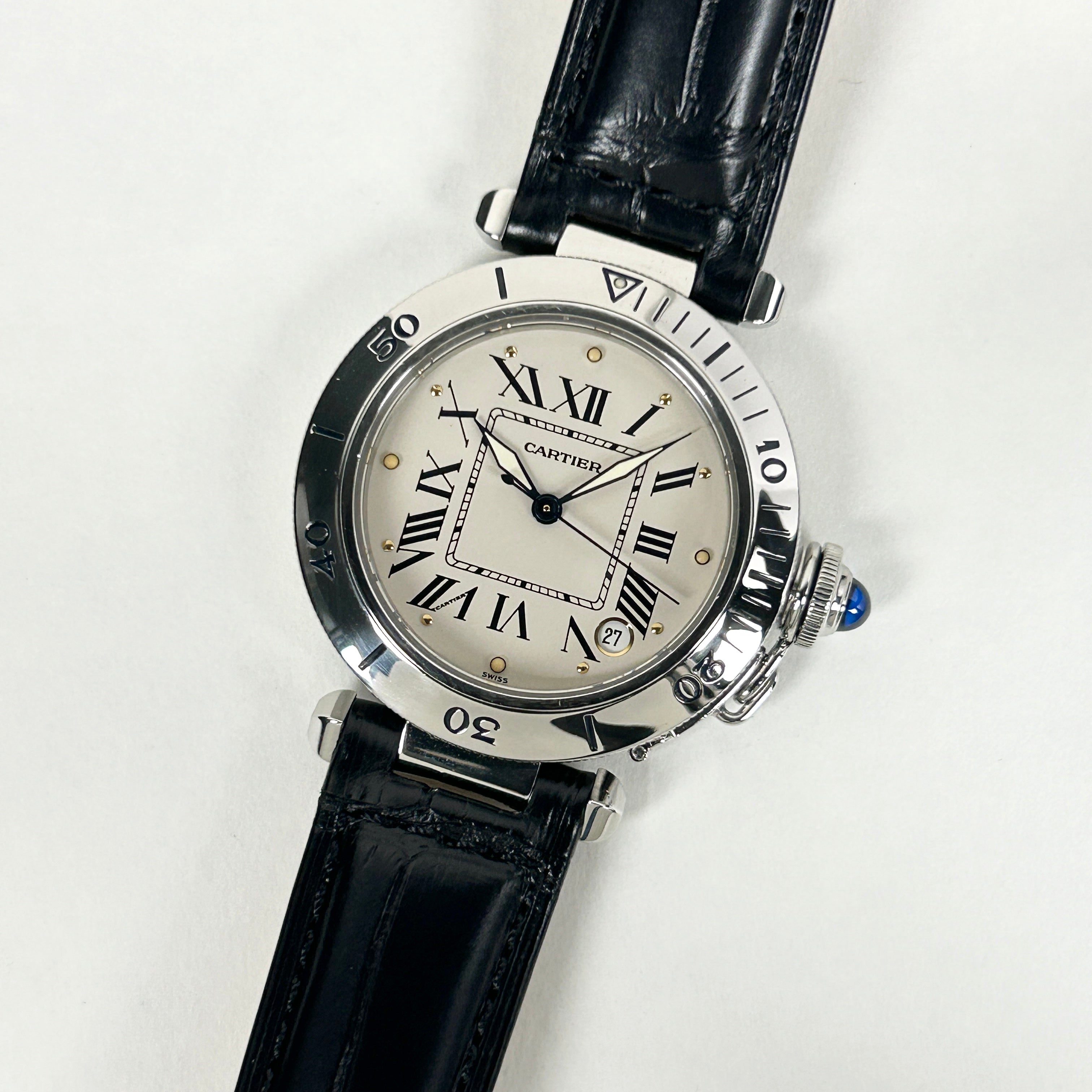 [Cartier] Cartier Pasha C35 outer bezel ivory Roman with accessories