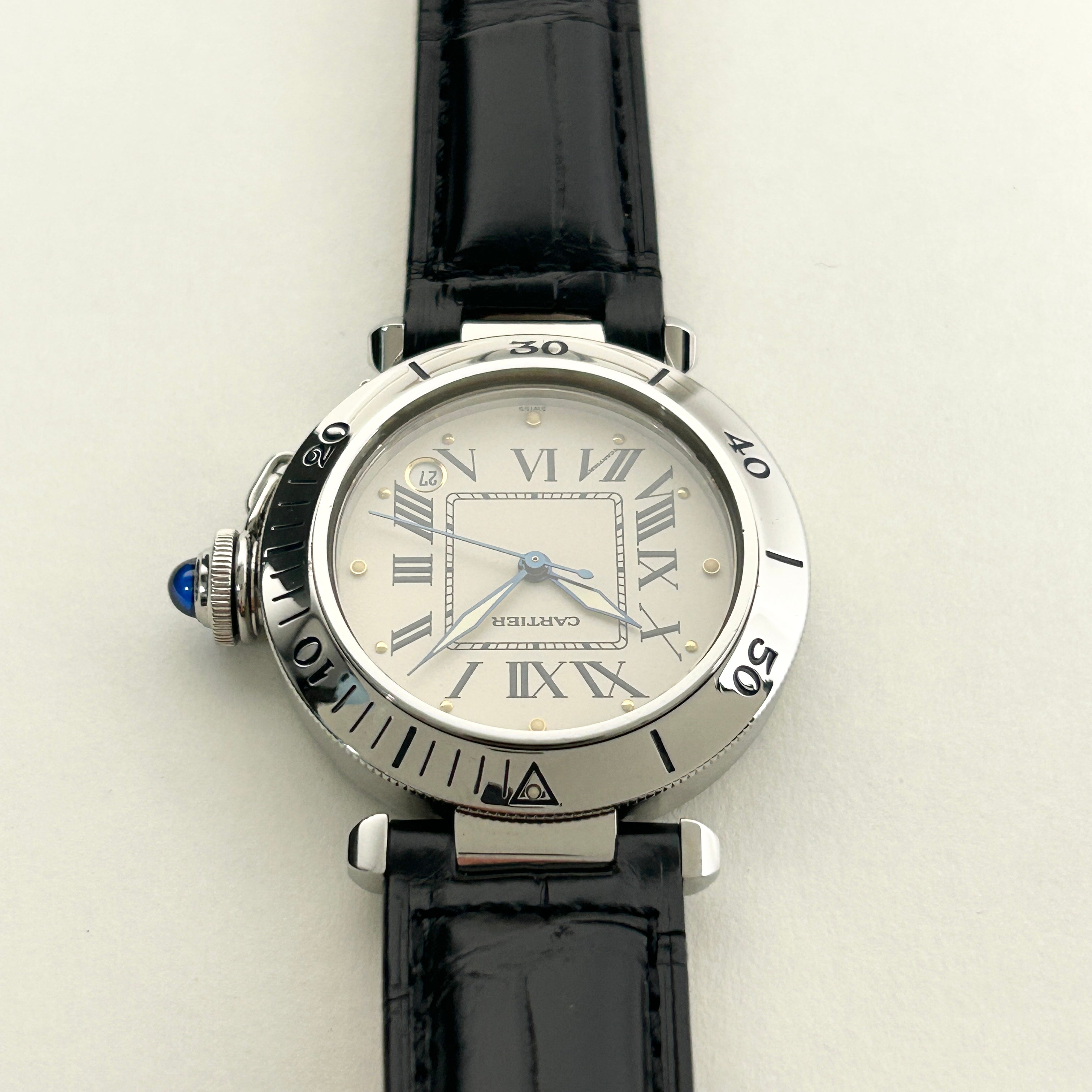 [Cartier] Cartier Pasha C35 outer bezel ivory Roman with accessories