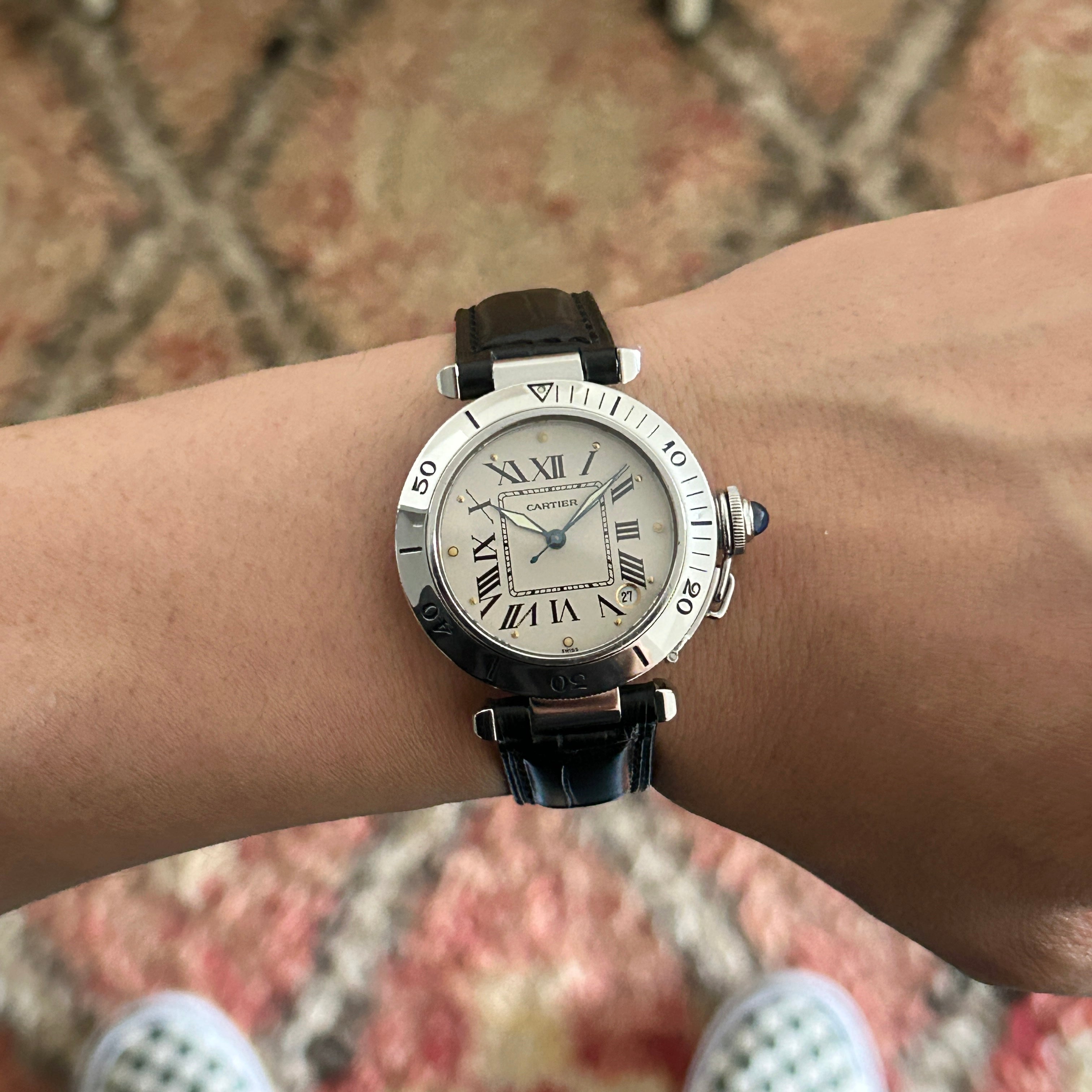 [Cartier] Cartier Pasha C35 outer bezel ivory Roman with accessories