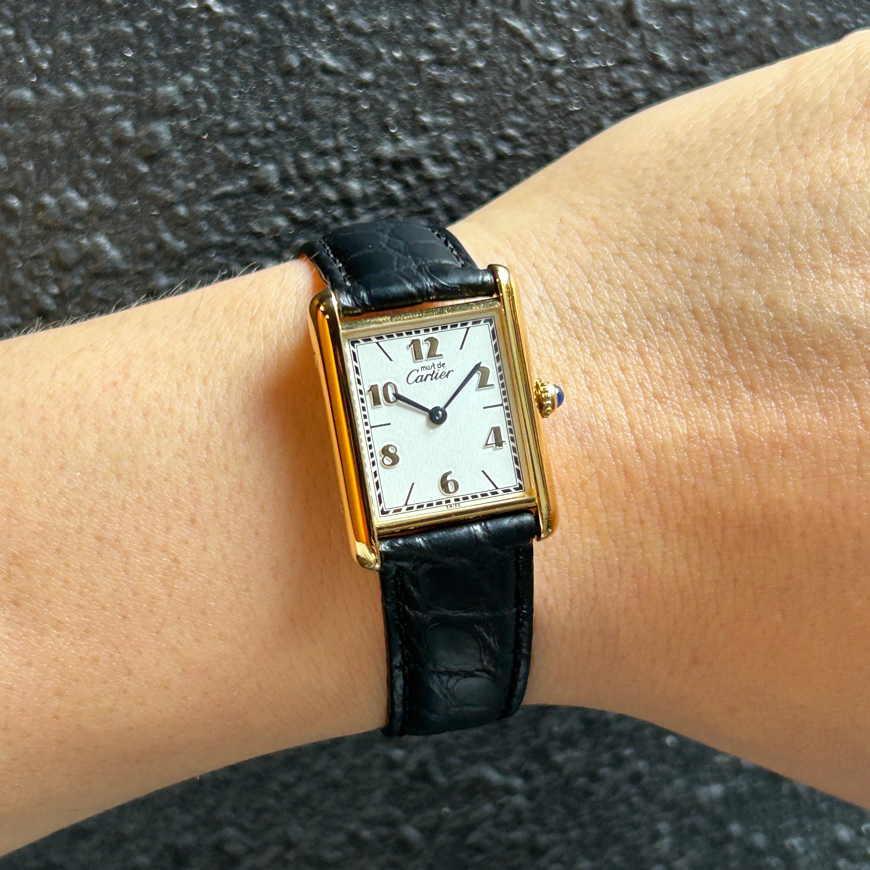 【Cartier】カルティエ<BR>マストタンク LM飛びアラビア 付属品付き