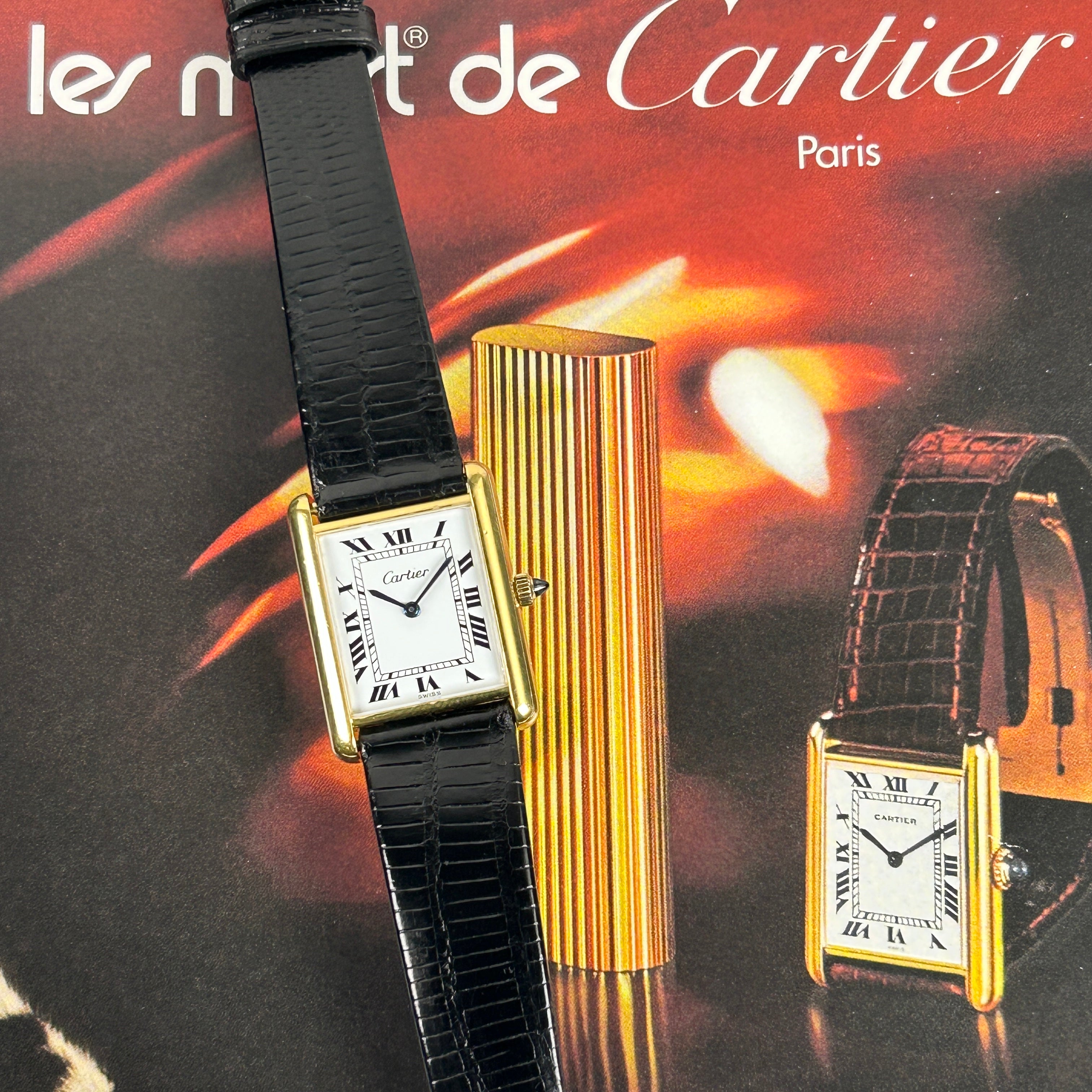 [Cartier] Cartier Must Tank LM Manual Winding White Roman Pre-must de TANK